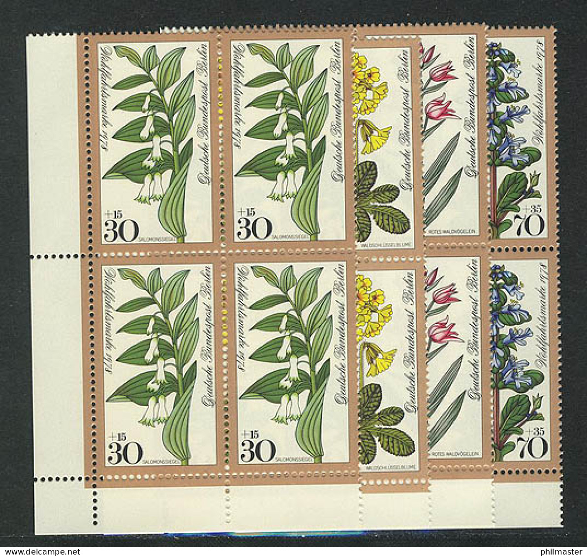 573-576 Wofa Waldblumen 1978, E-Vbl U.l. Satz ** Postfrisch - Unused Stamps