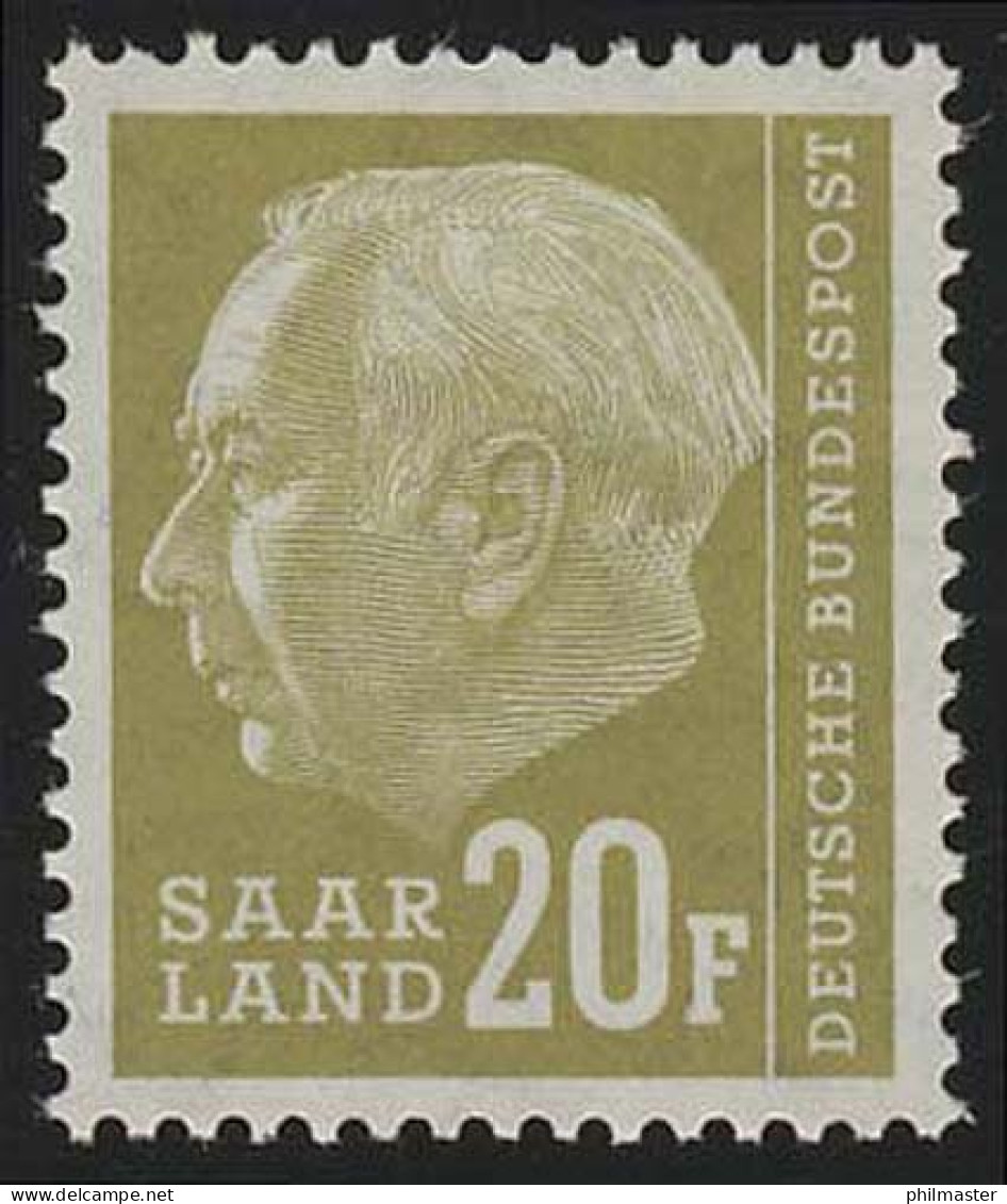 Saarland 417 Heuss 20 Fr 1957, ** - Unused Stamps