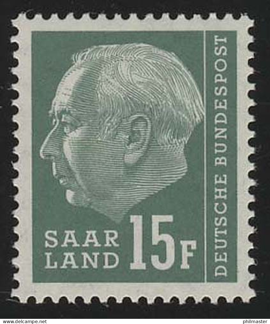 Saarland 415 Heuss 15 Fr 1957, ** - Unused Stamps