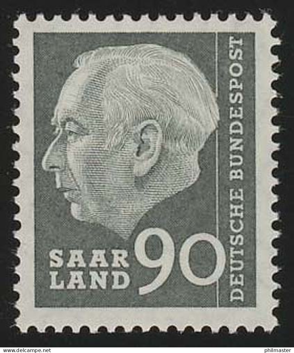 Saarland 397 Heuss 90 (Fr) 1957, ** - Ungebraucht