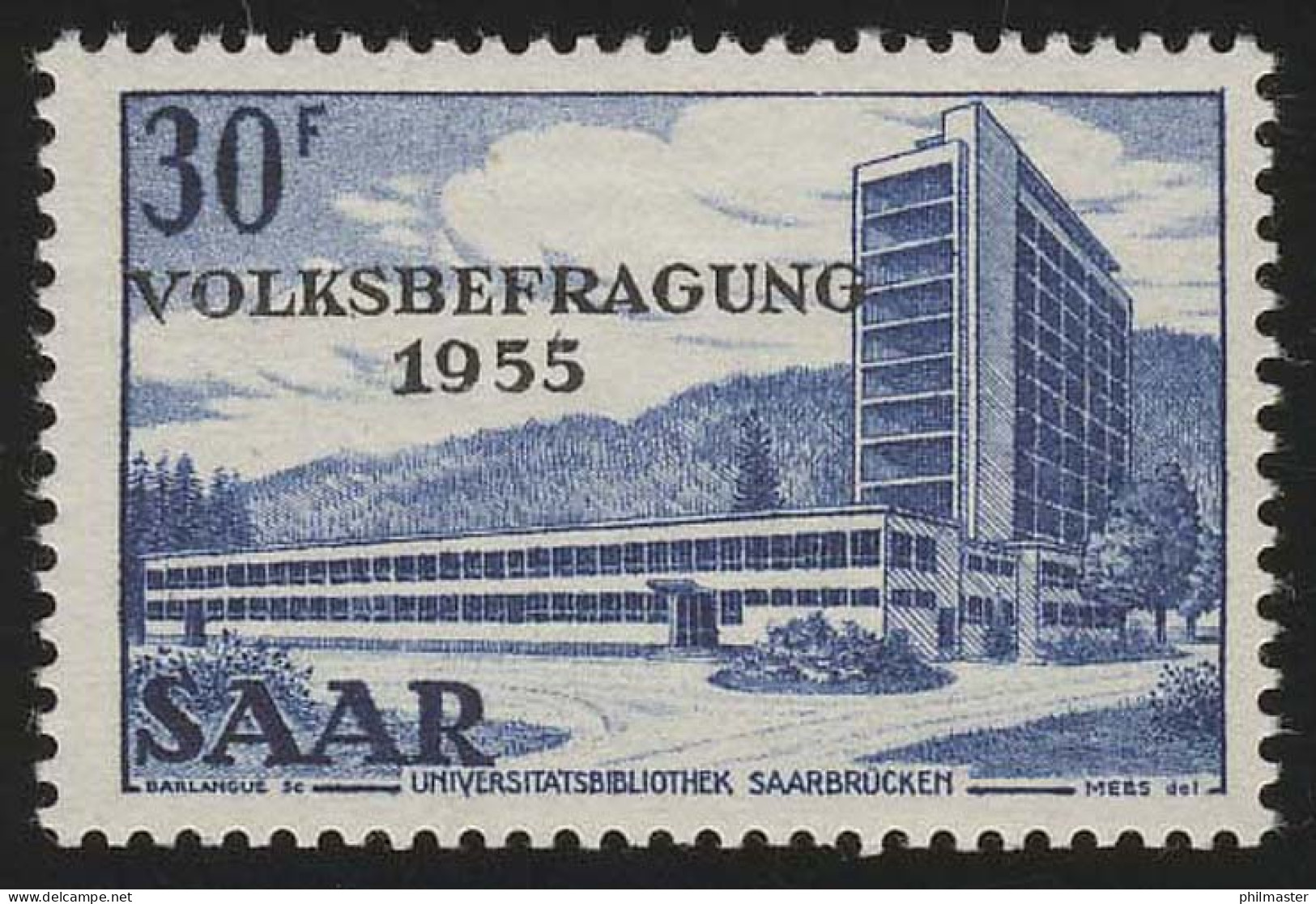 Saarland 364 Volksbefragung 30 Fr 1955, ** - Unused Stamps