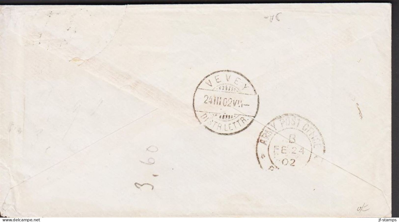 1902. Transvaal. Very Fine And Interesting Small Censored Envelope To Vevey, Europe, Switzerland With Coat... - JF545415 - Transvaal (1870-1909)