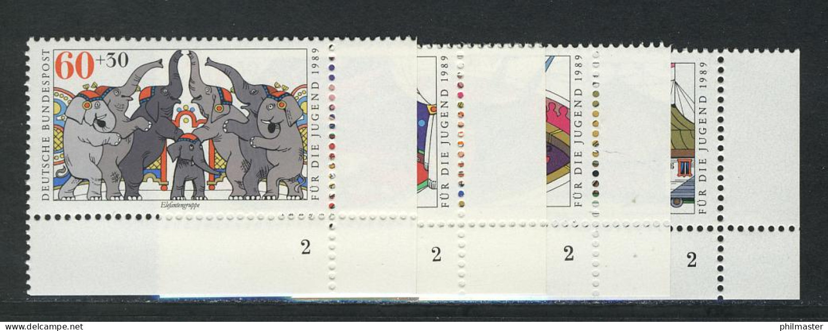 1411-1414 Jugend Zirkus 1989, FN2 Satz ** Postfrisch - Neufs