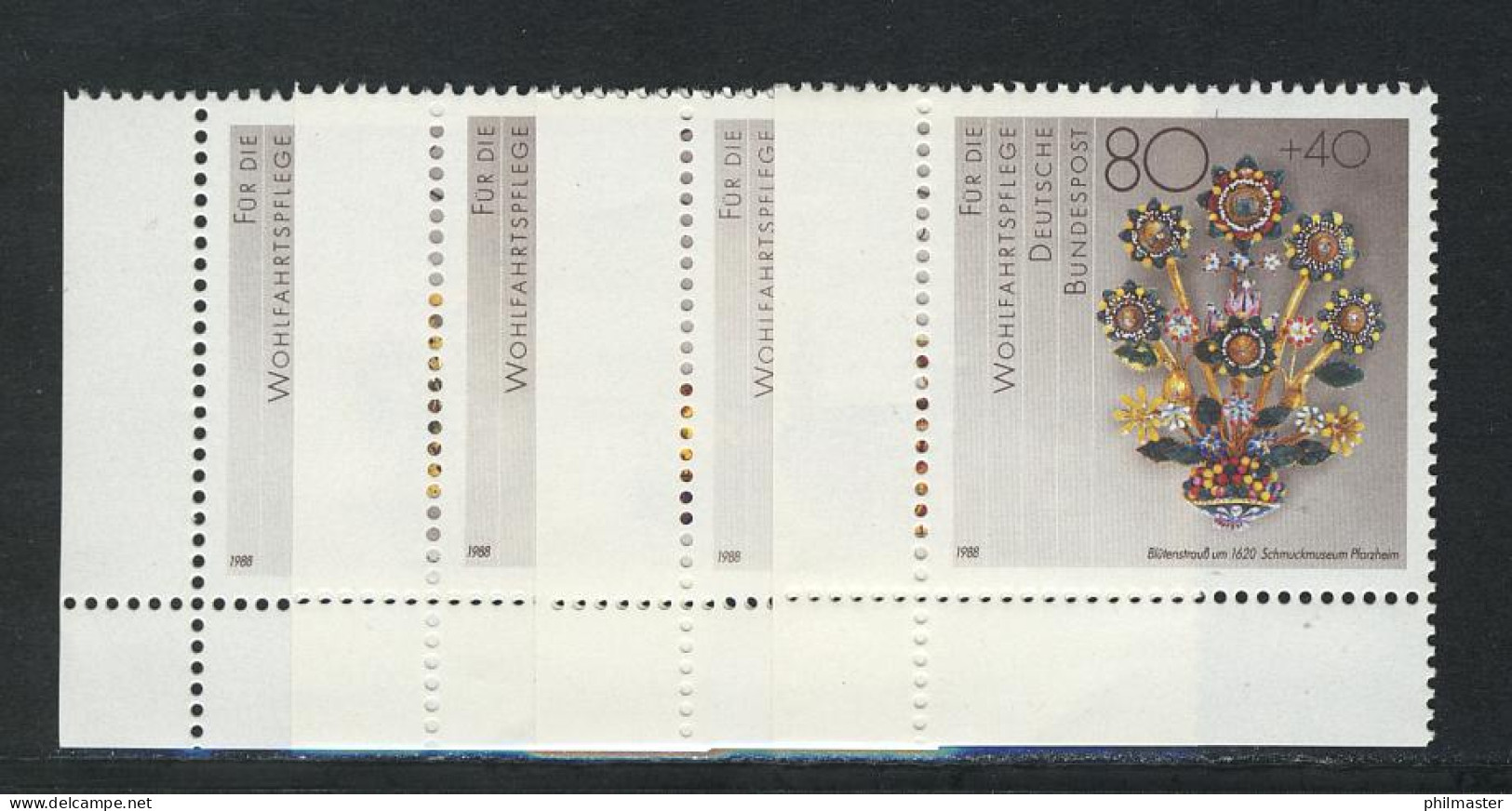 1383-1386 Wofa Schmiedekunst 1988, Ecke U.l. Satz ** Postfrisch - Unused Stamps