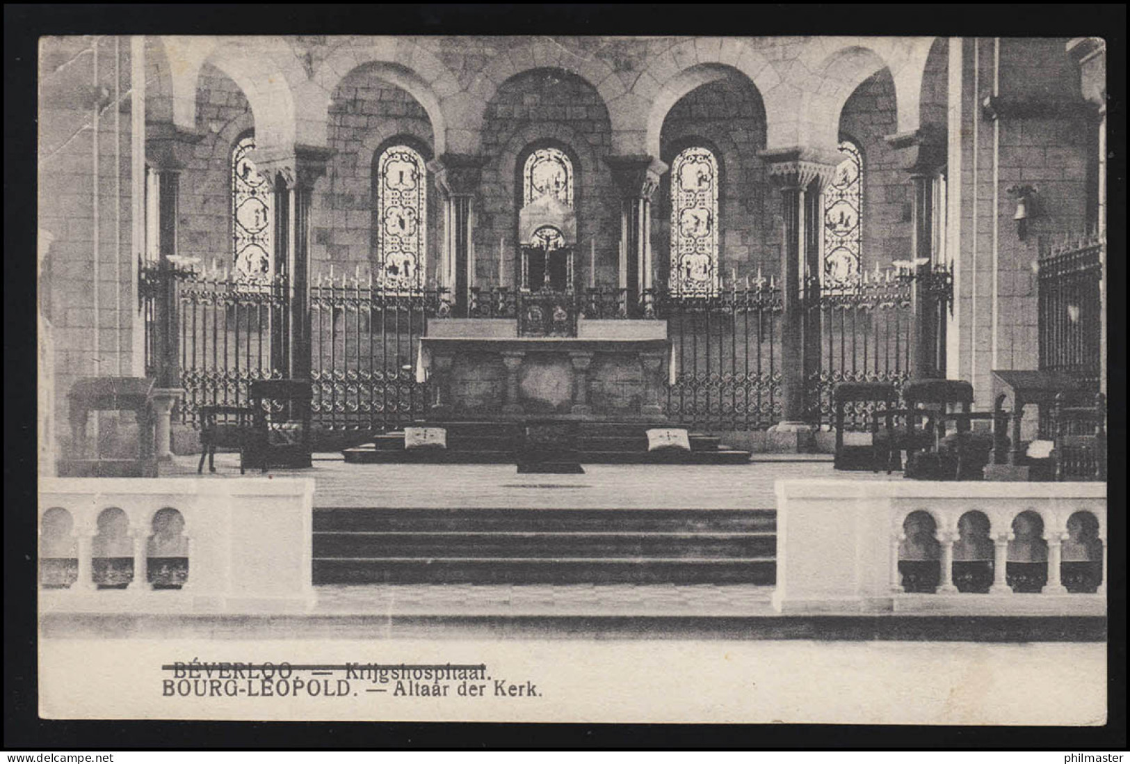 AK Bourg-Leopold Altar Kerk, Feldpost BEVERLOO TRUPPENPLATZ Zensur 20.9.1915 - Occupation 1914-18