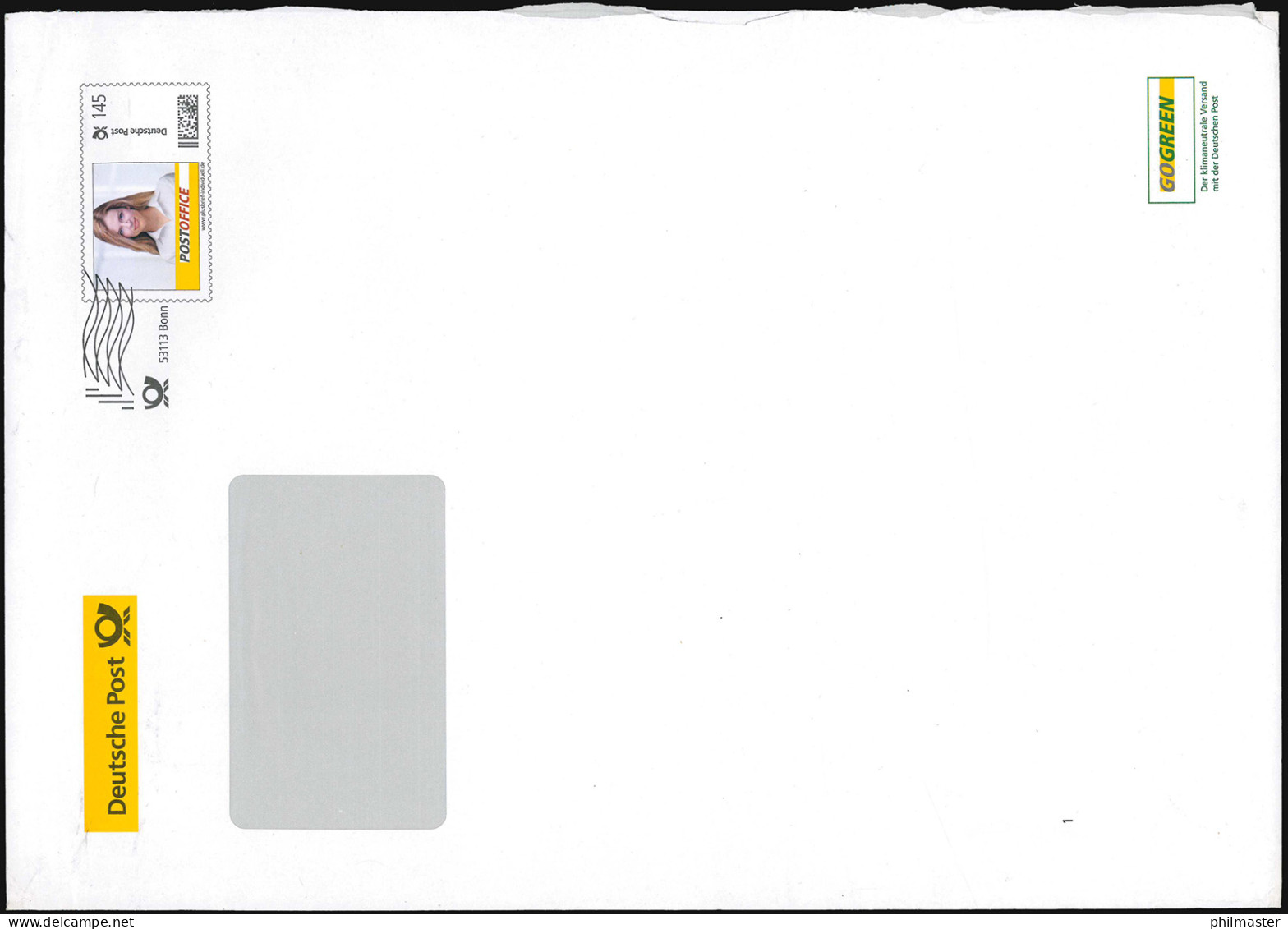Plusbrief EAI B 31/47 Frauenportrait 145 Cent Frankierwelle Bonn - Mai 2014 - Briefomslagen - Ongebruikt