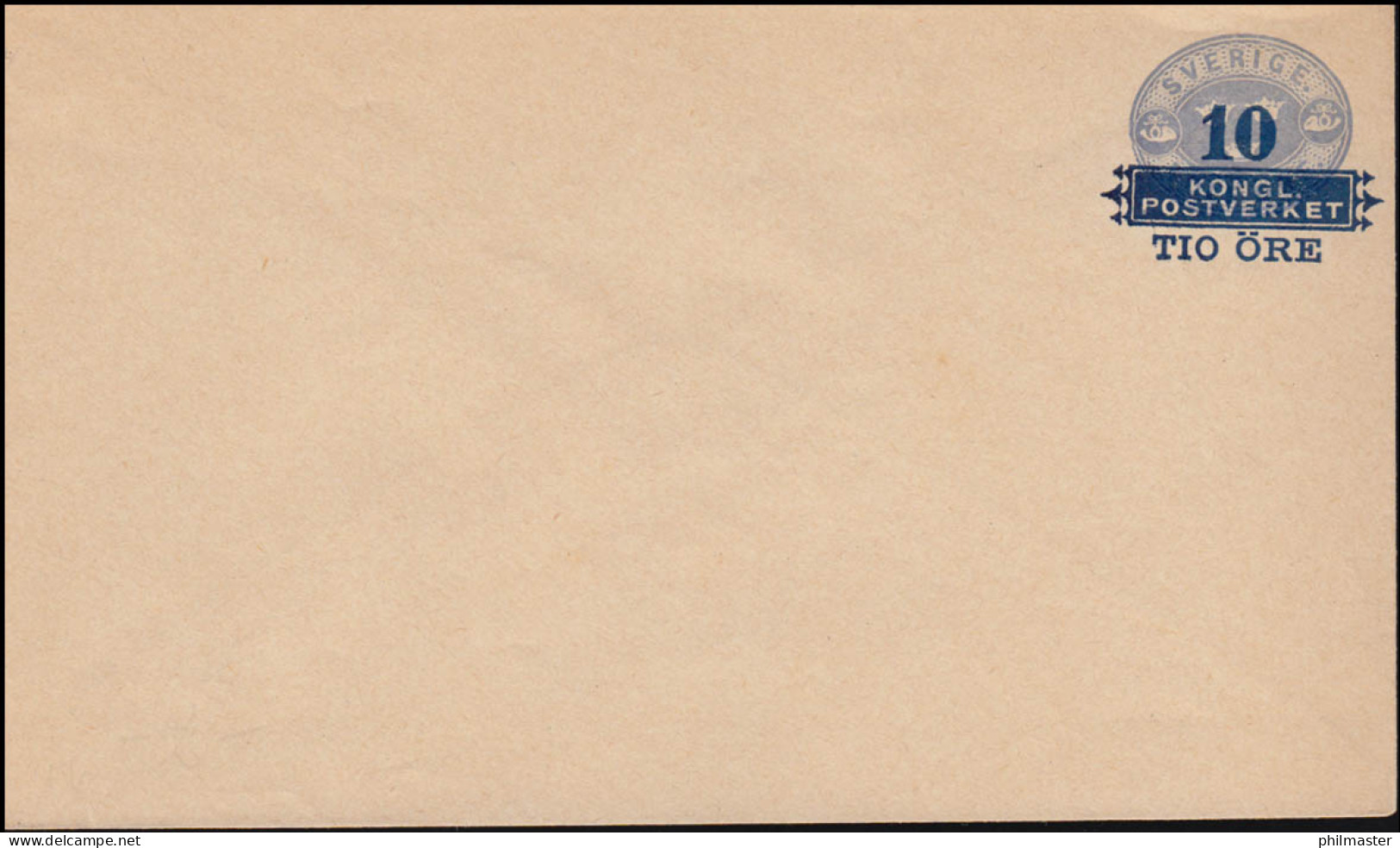 Schweden Umschlag U 6 Drei Kronen Mit Aufdruck 10 Auf 12 Öre 1889, ** Postfrisch - Enteros Postales