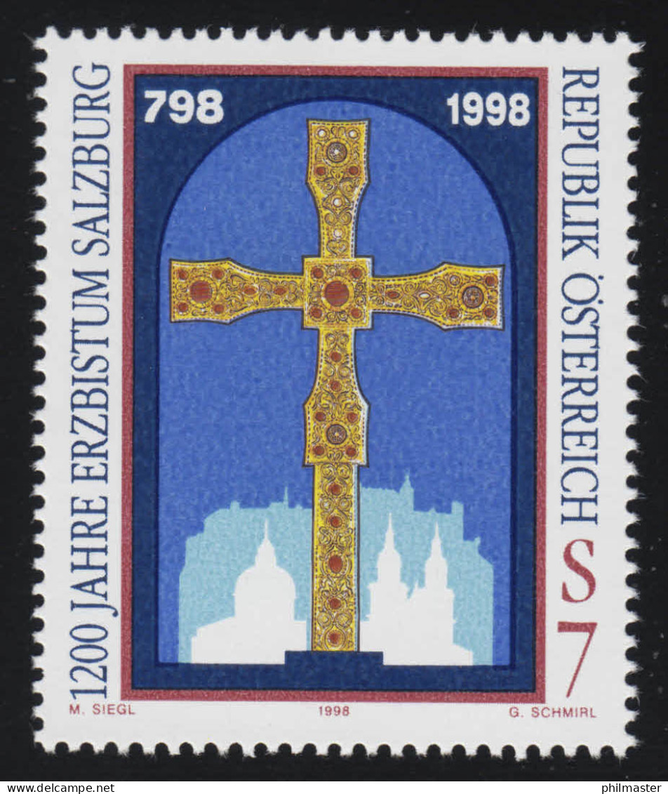 2252 Erzbistum Salzburg, Ruptertuskreuz, Silhouette, 7 S, Postfrisch ** - Unused Stamps