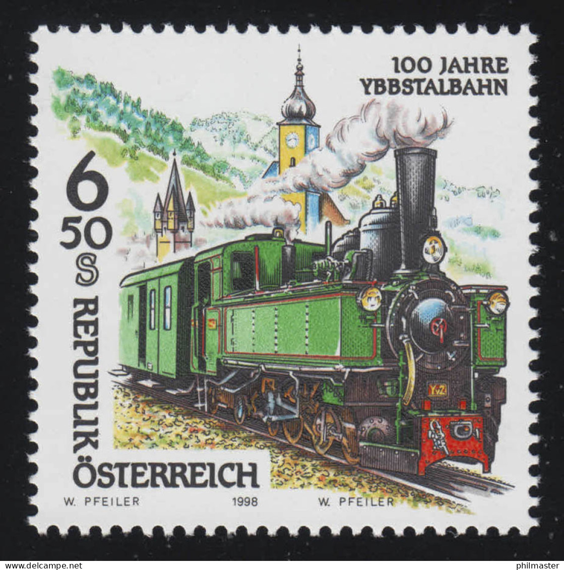 2255 Eisenbahnen Ybbstalbahn Dampflok Reihe Yv , Waldhofen A.d.Ybbs, 6.50 S ** - Ungebraucht