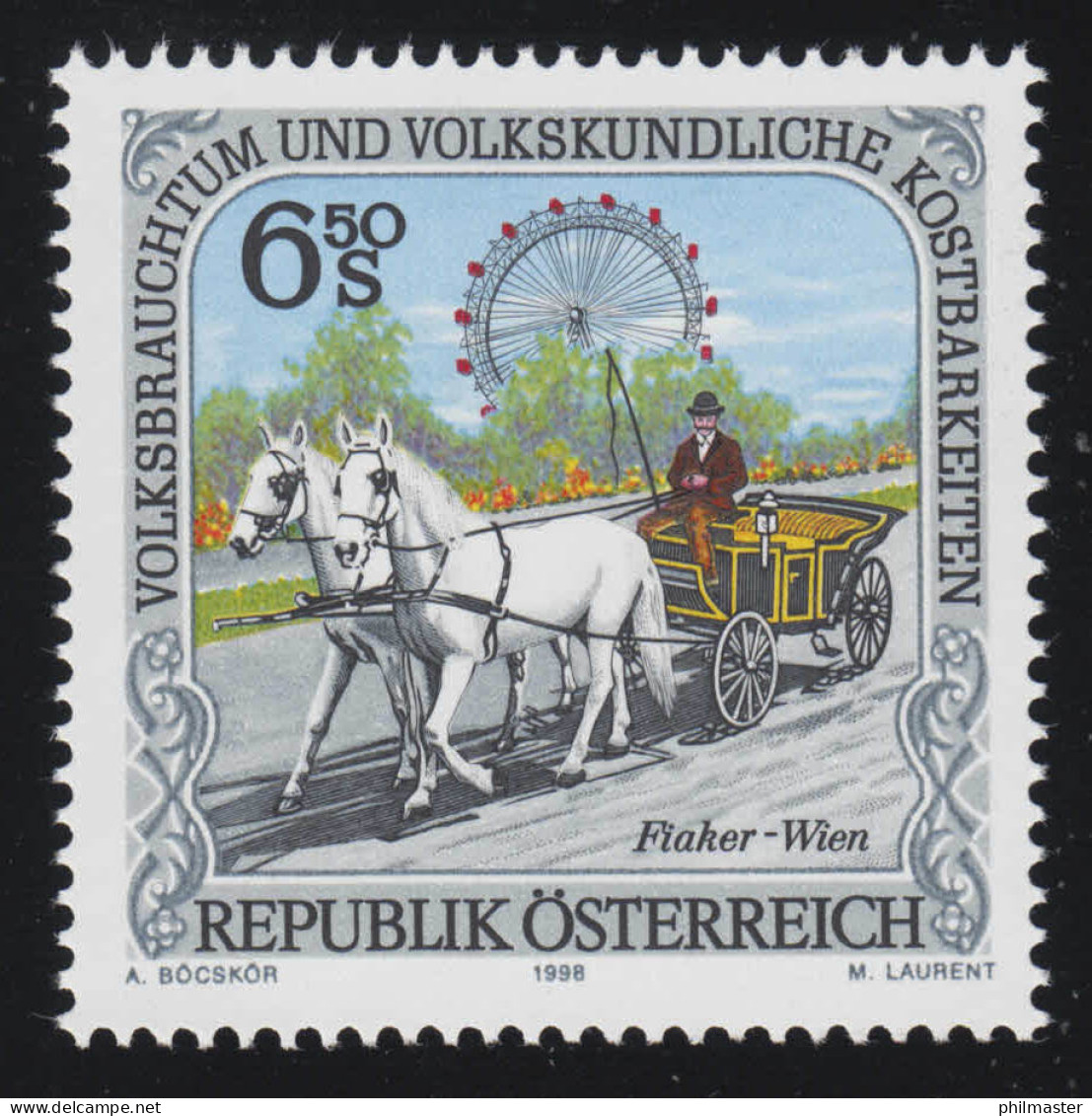 2248 Volksbrauchtum & Kostbarkeiten: Fiaker, Wien, 6.50 S, Postfrisch ** - Unused Stamps