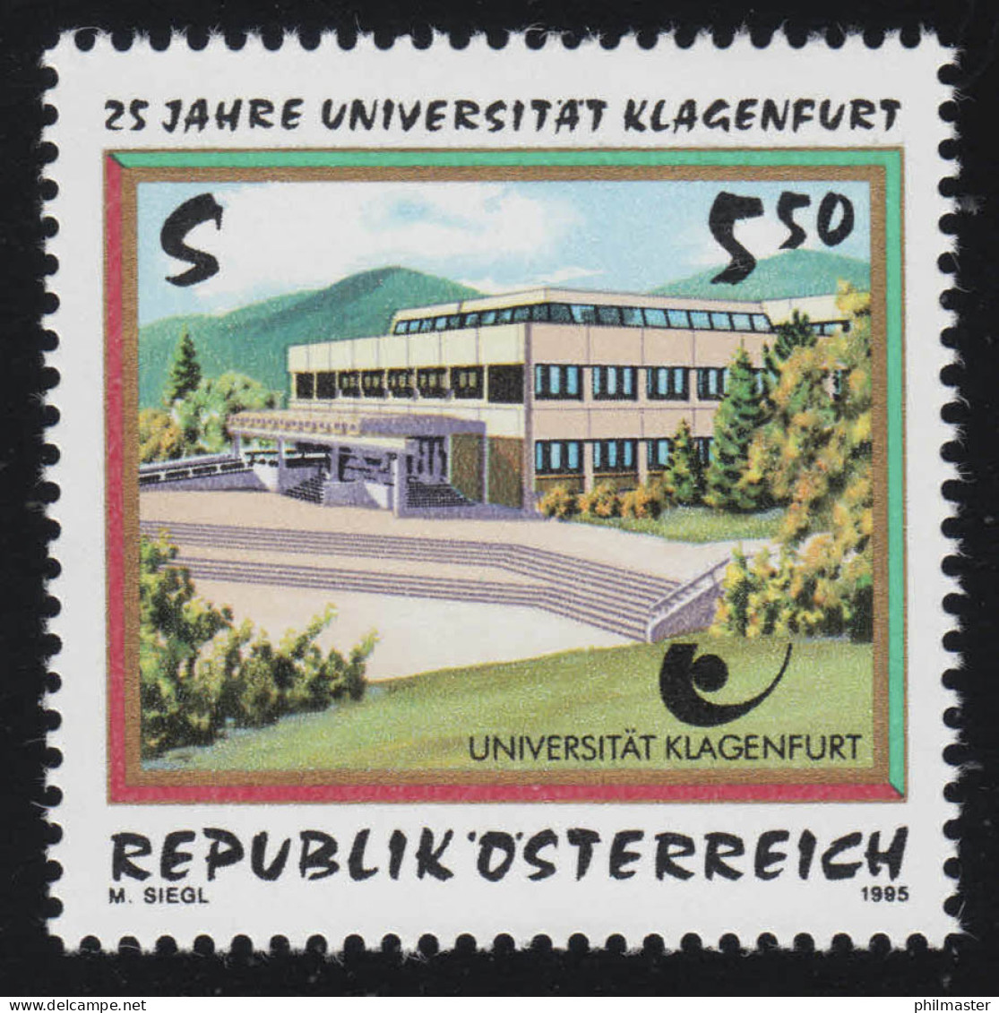 2171 25 Jahre Universität Klagenfurt, Universitätsgebäude, 5.50 S, Postfrisch ** - Ongebruikt