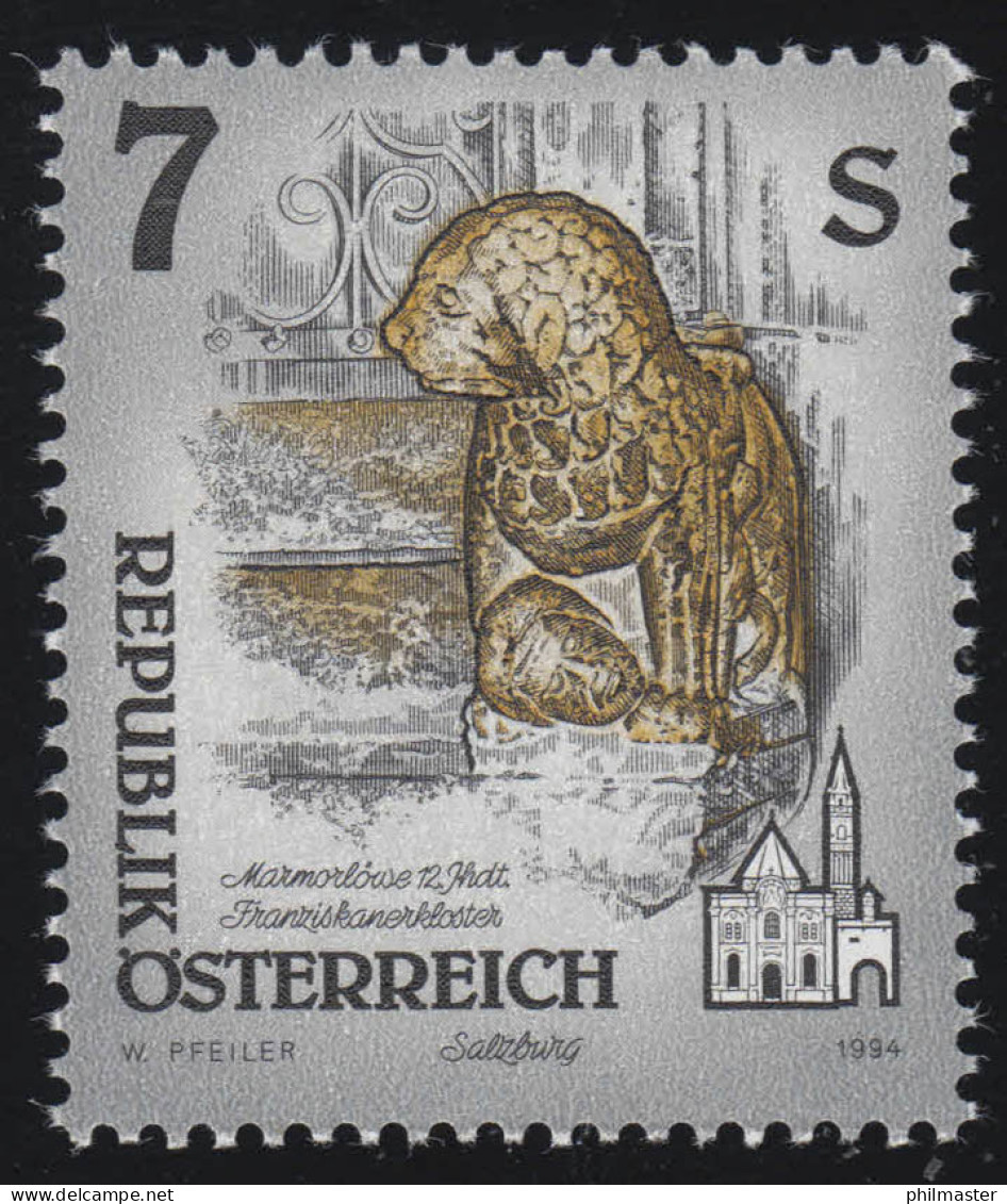 2143 Freimarke: Kunstwerke Aus Stiften & Klöstern, Marmorlöwe, 7 S Postfrisch ** - Neufs