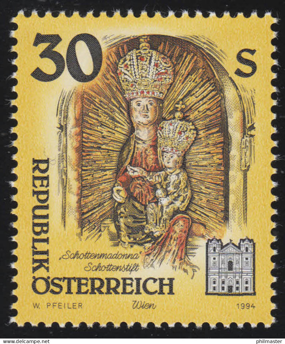 2139 Freimarke: Kunstwerke Aus Stiften & Klöstern, Madonna Schottenstift 30 S ** - Unused Stamps