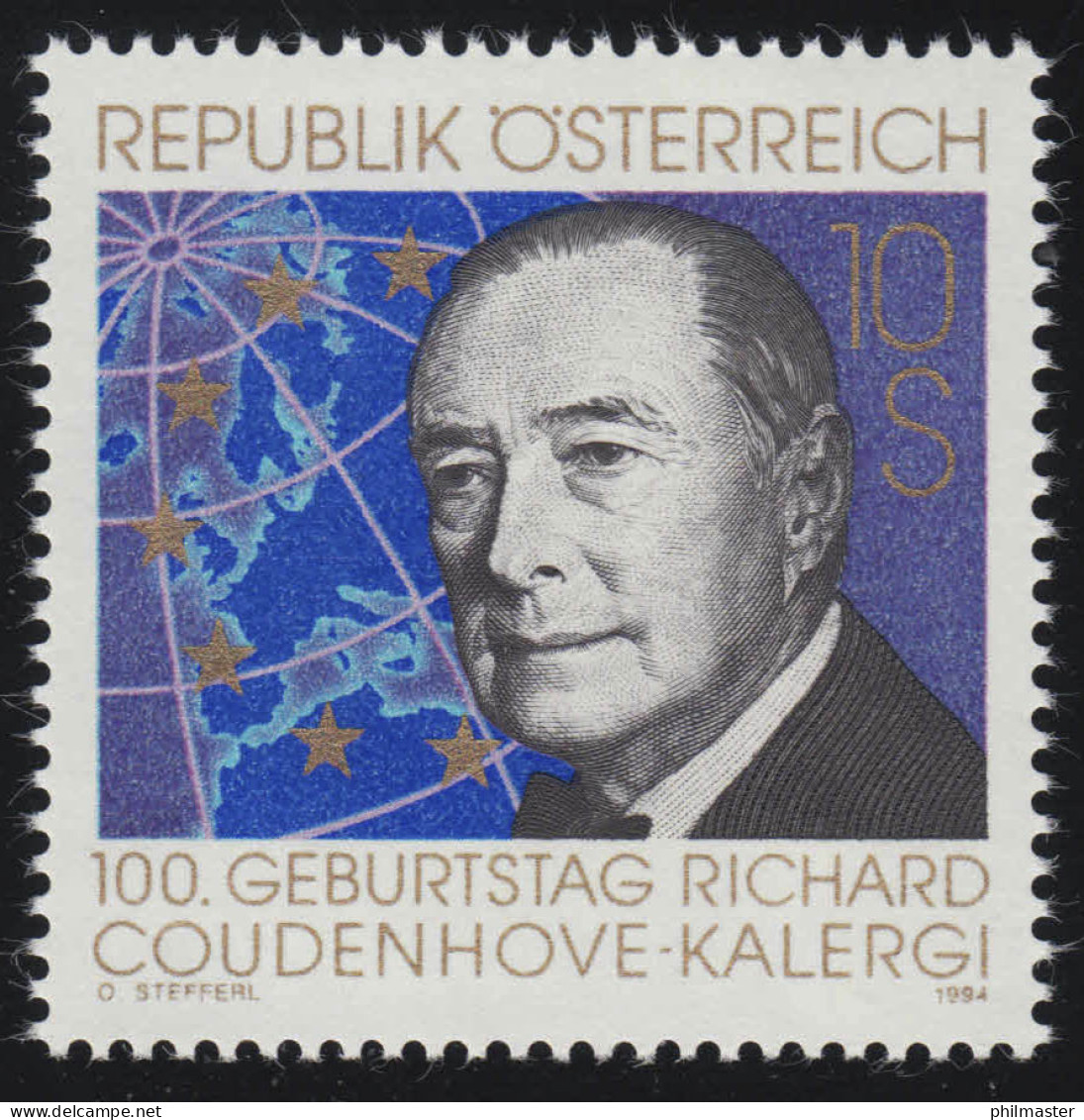 2141 Geburtstag Richard N. Graf Von Coudenhove-Kalergi, Autor,10 S ** - Ongebruikt