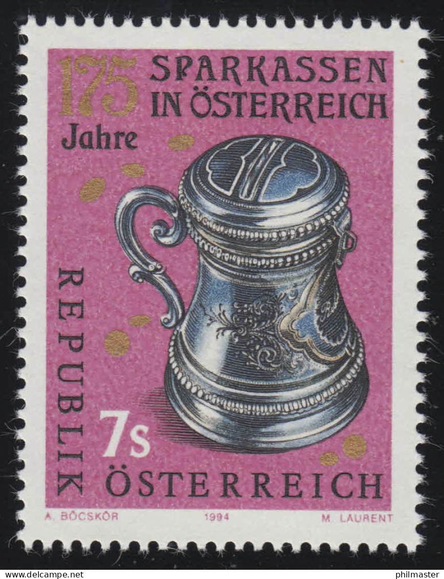 2138 175 Jahre Sparkassen In Österreich, Sparbüchse, 7 S, Postfrisch ** - Neufs