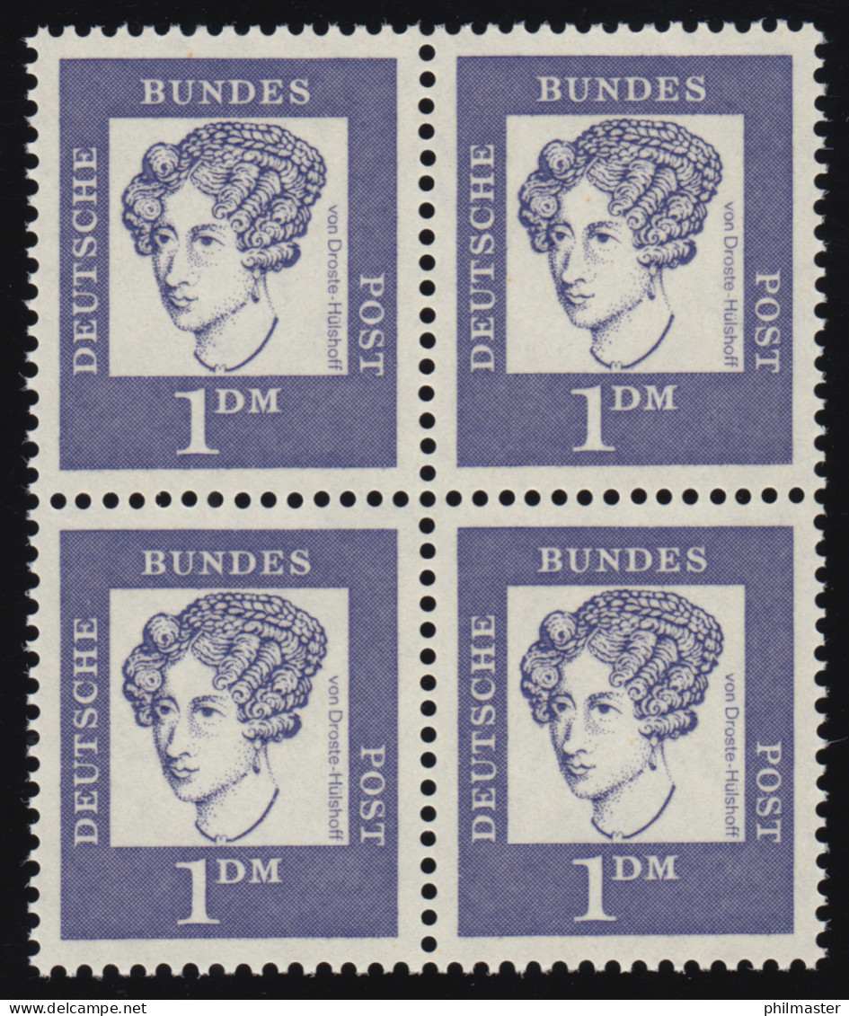 361 Bed. Deutsche 1 DM Viererblock ** Postfrisch - Unused Stamps