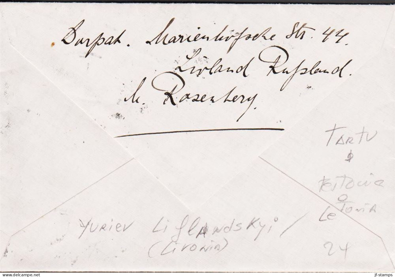 1912. RUSSIA. Very Fine Small Envelope To Zürich, Schweiz With 1 And 3 Ex 3 KOP Cancelled In Estonia: DORP... - JF545420 - Estland