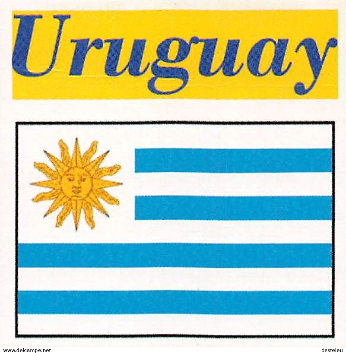 Flag Chromo -  Uruguay - 5 X 5 Cm - Other & Unclassified