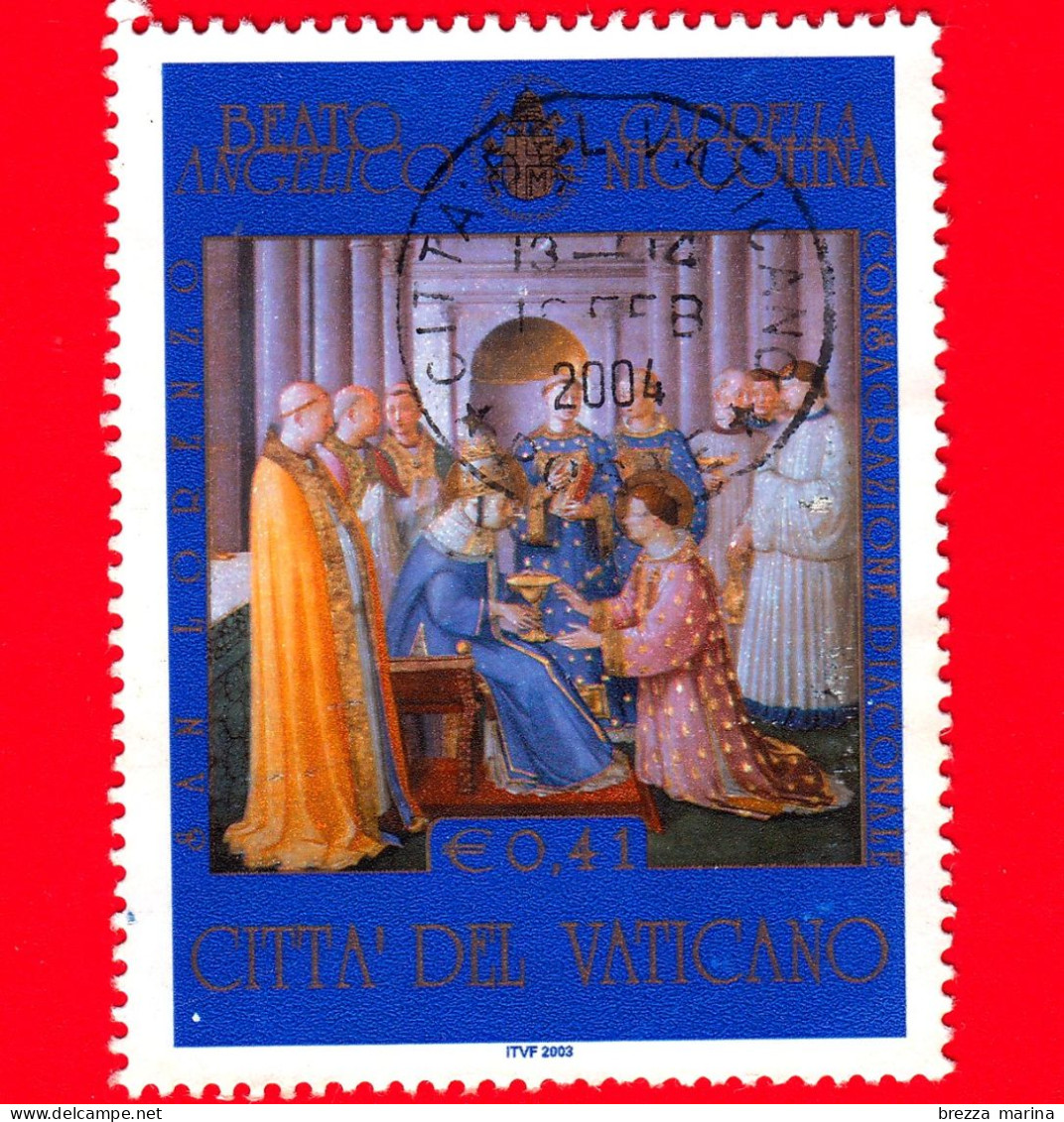 VATICANO - Usato - 2003 - Restauro Della Cappella Niccolina - Beato Angelico - Consacrazione Di San Lorenzo - 0.41 - Used Stamps