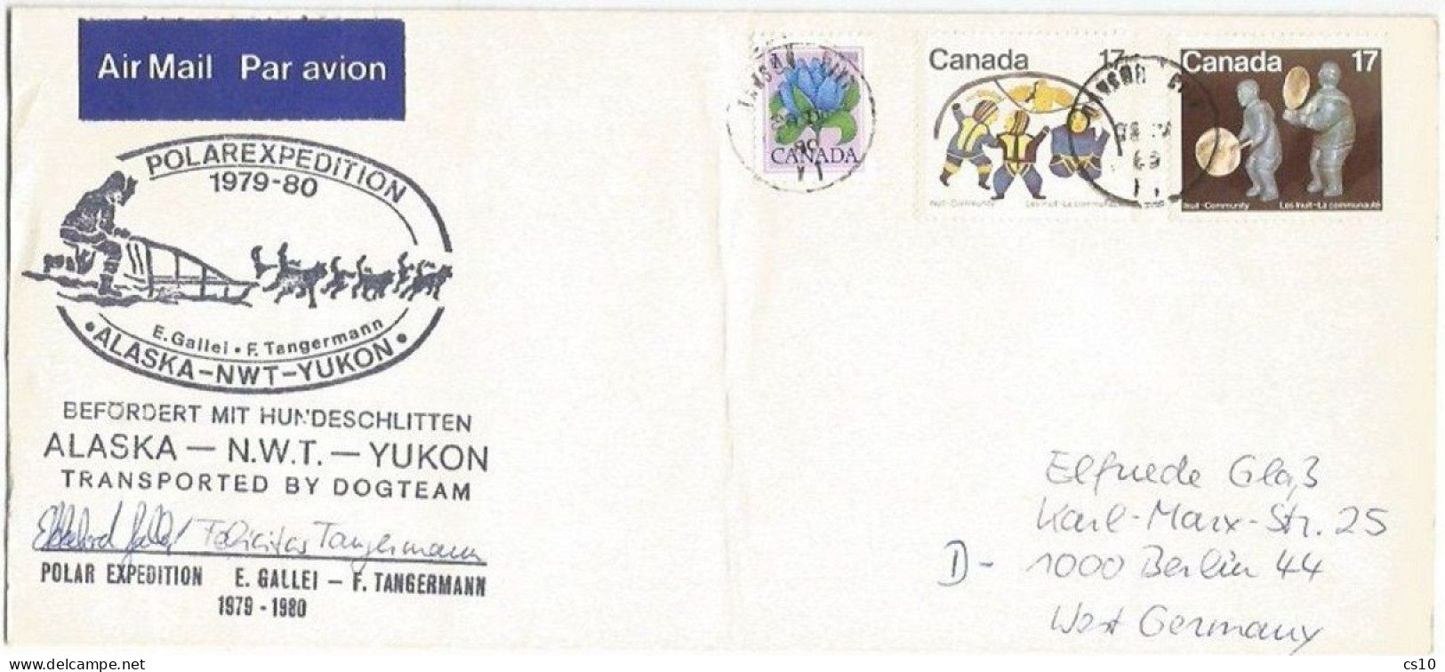 ALASKA N.W.T. YUKON 1979/80 Polar Expedition By Gallei & Tangermann - Sledge Dogteam - Canada Dawson City 23apr80 - Marcophilie