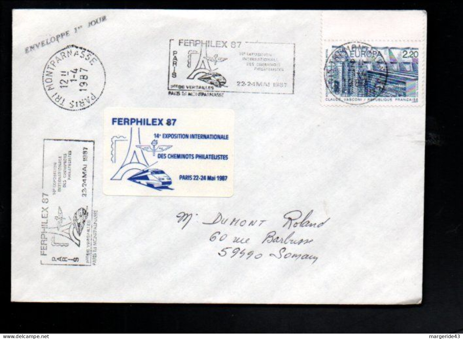 EXPO INTERNATIONALE FERPHILEX PARIS 1987 - Commemorative Postmarks