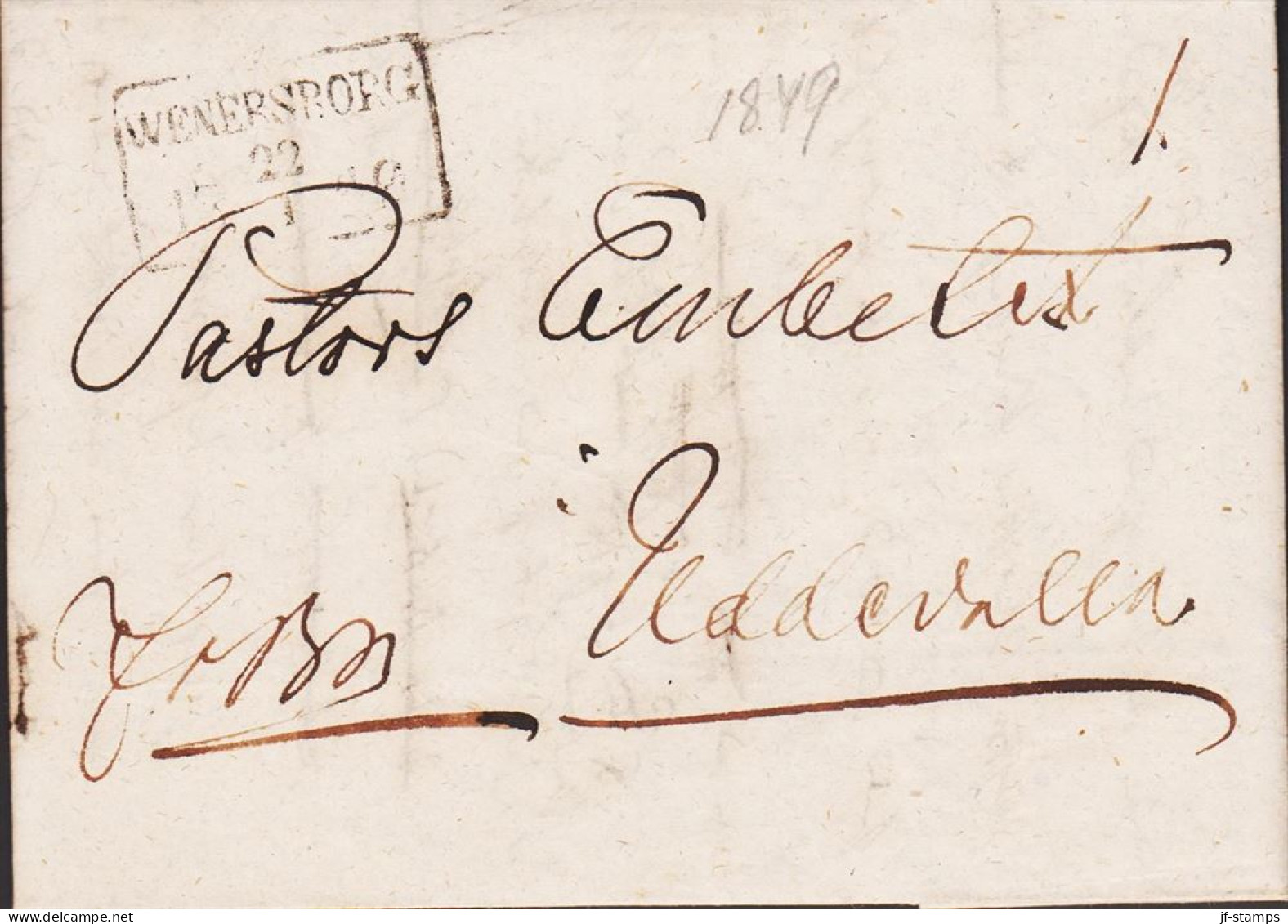 1849. SVERIGE. WENERSBORG 22 1 1849 On Fine Envelope To Uddevalle. Very Interesting Letter Inside Re A Wom... - JF545535 - ... - 1855 Voorfilatelie