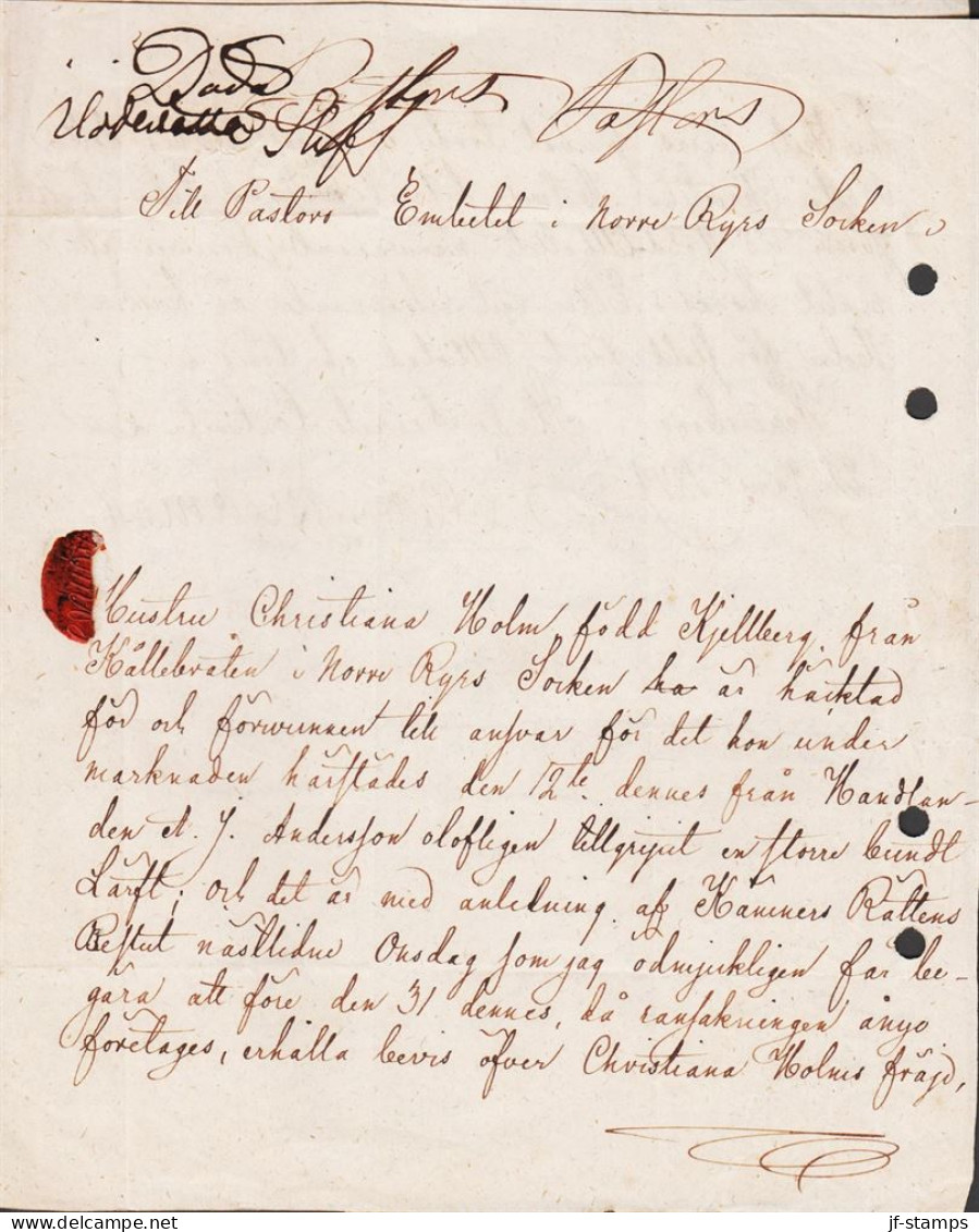 1849. SVERIGE. WENERSBORG 22 1 1849 On Fine Envelope To Uddevalle. Very Interesting Letter Inside Re A Wom... - JF545535 - ... - 1855 Prefilatelia