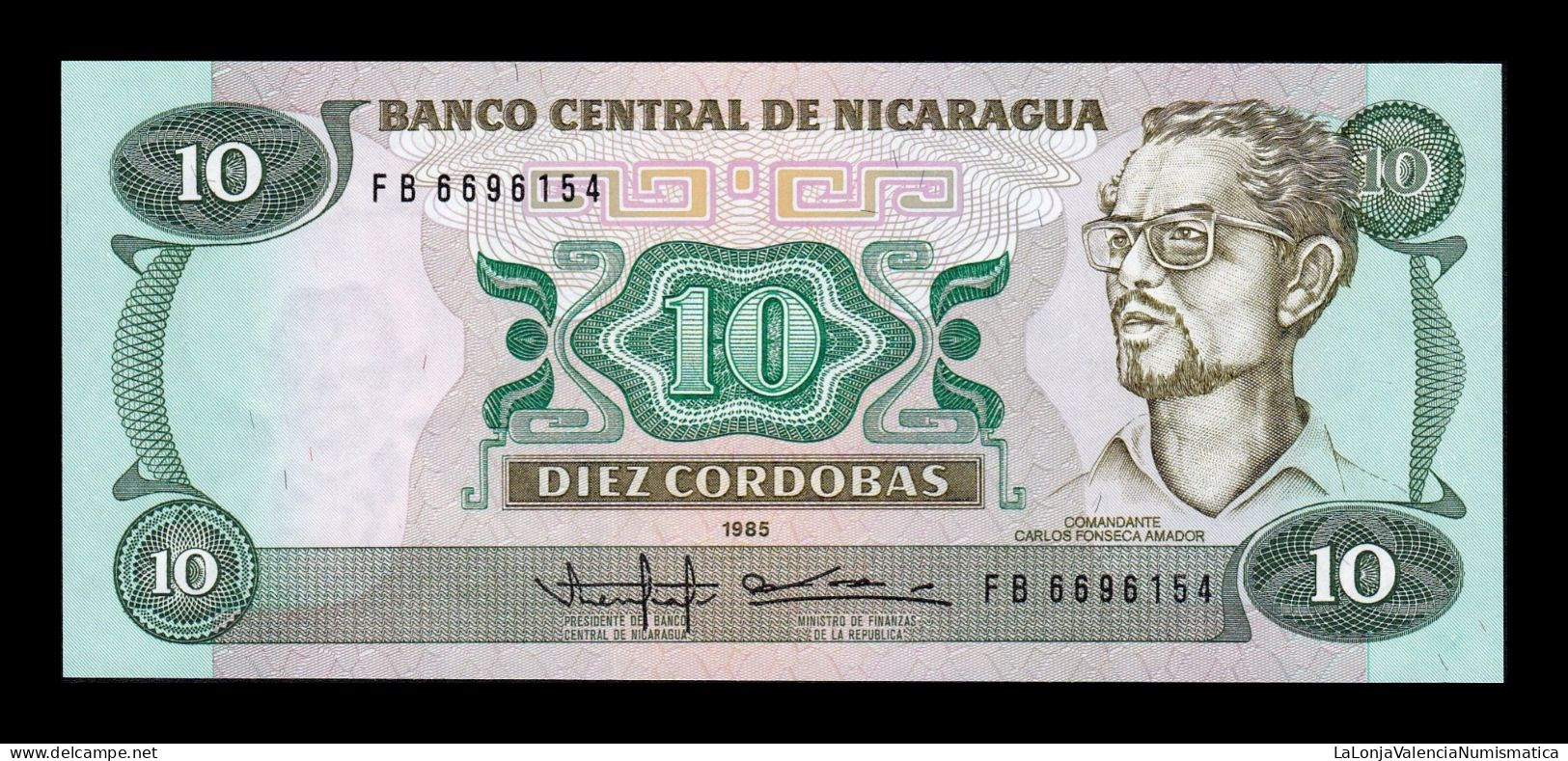 Nicaragua 10 Córdobas Carlos Fonseca 1985 Pick 151 Sc Unc - Nicaragua