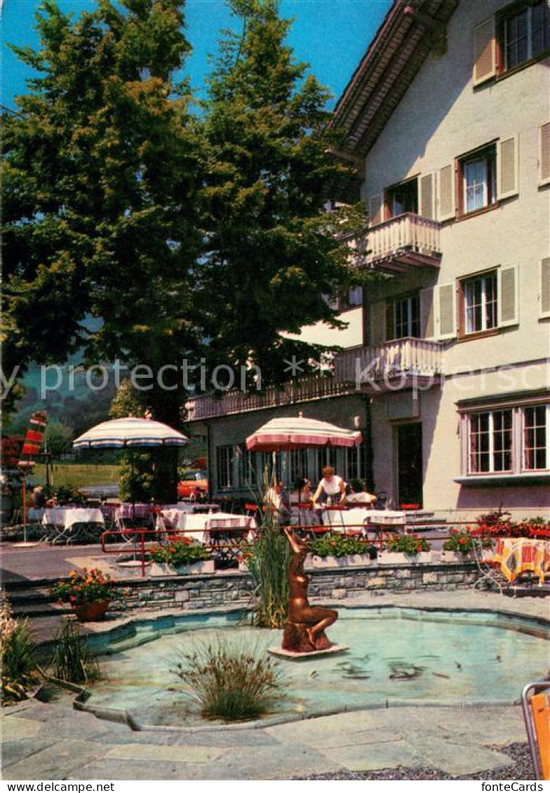 13648160 Hergiswil NW Hotel Friedheim Am Vierwaldstaettersee Terrasse Brunnen He - Other & Unclassified