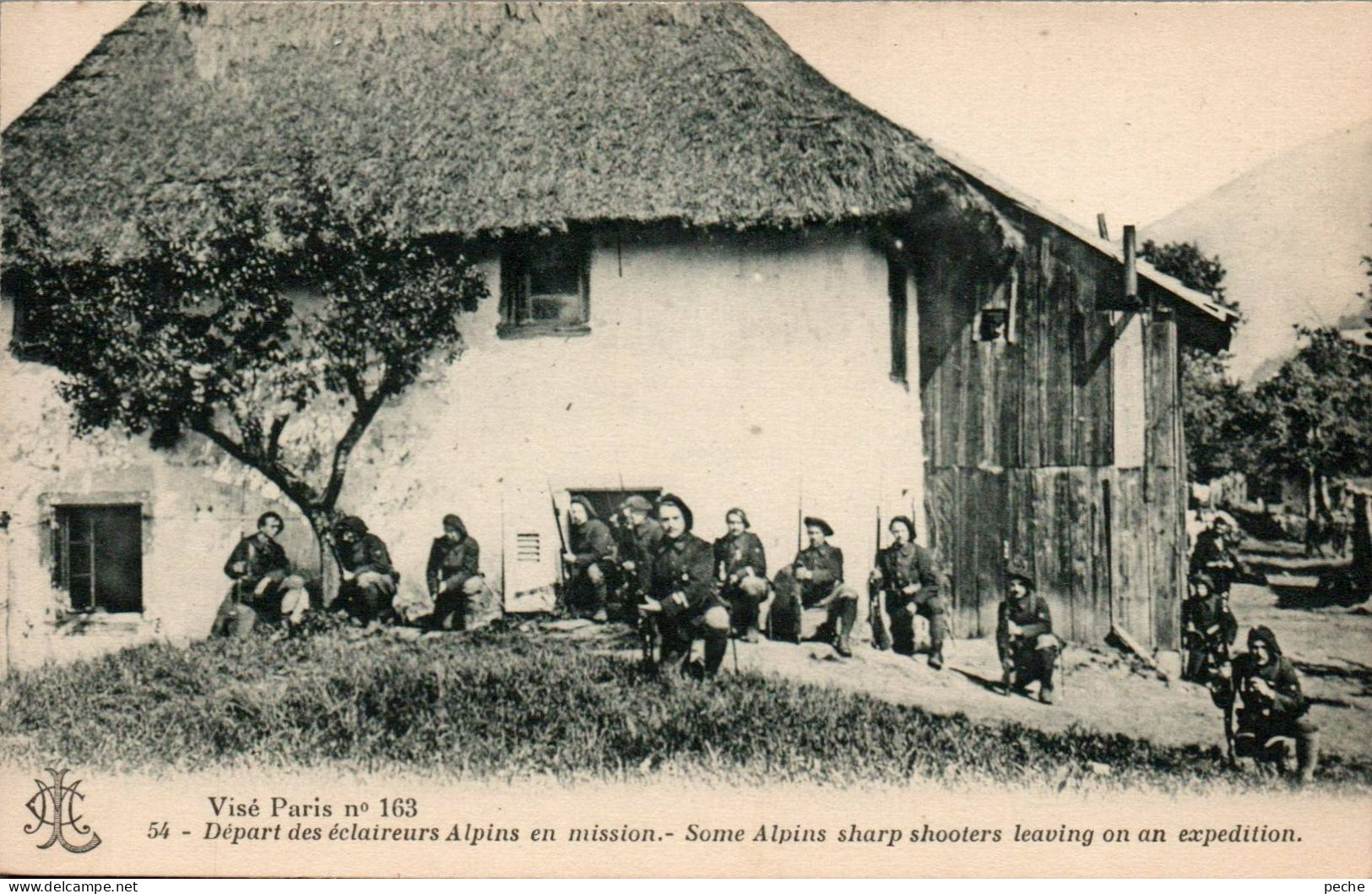 N°1022 W -cpa Départ Des éclaireurs Alpins En Mission- - Regiments