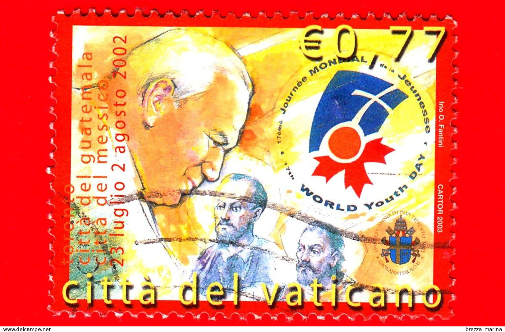 VATICANO - Usato - 2003 - Viaggi Di Giovanni Paolo II Nel 2002 - Guatemala E Messico - 0.77 - Gebruikt