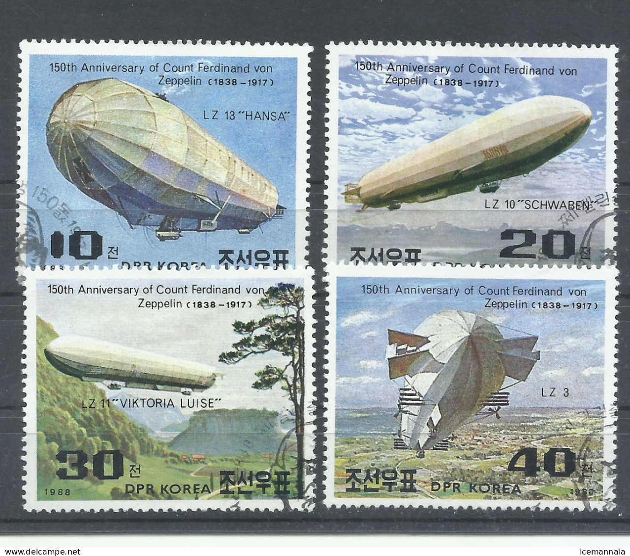 COREA, SERIE  TEMA  ZEPPELIN - Zeppelins