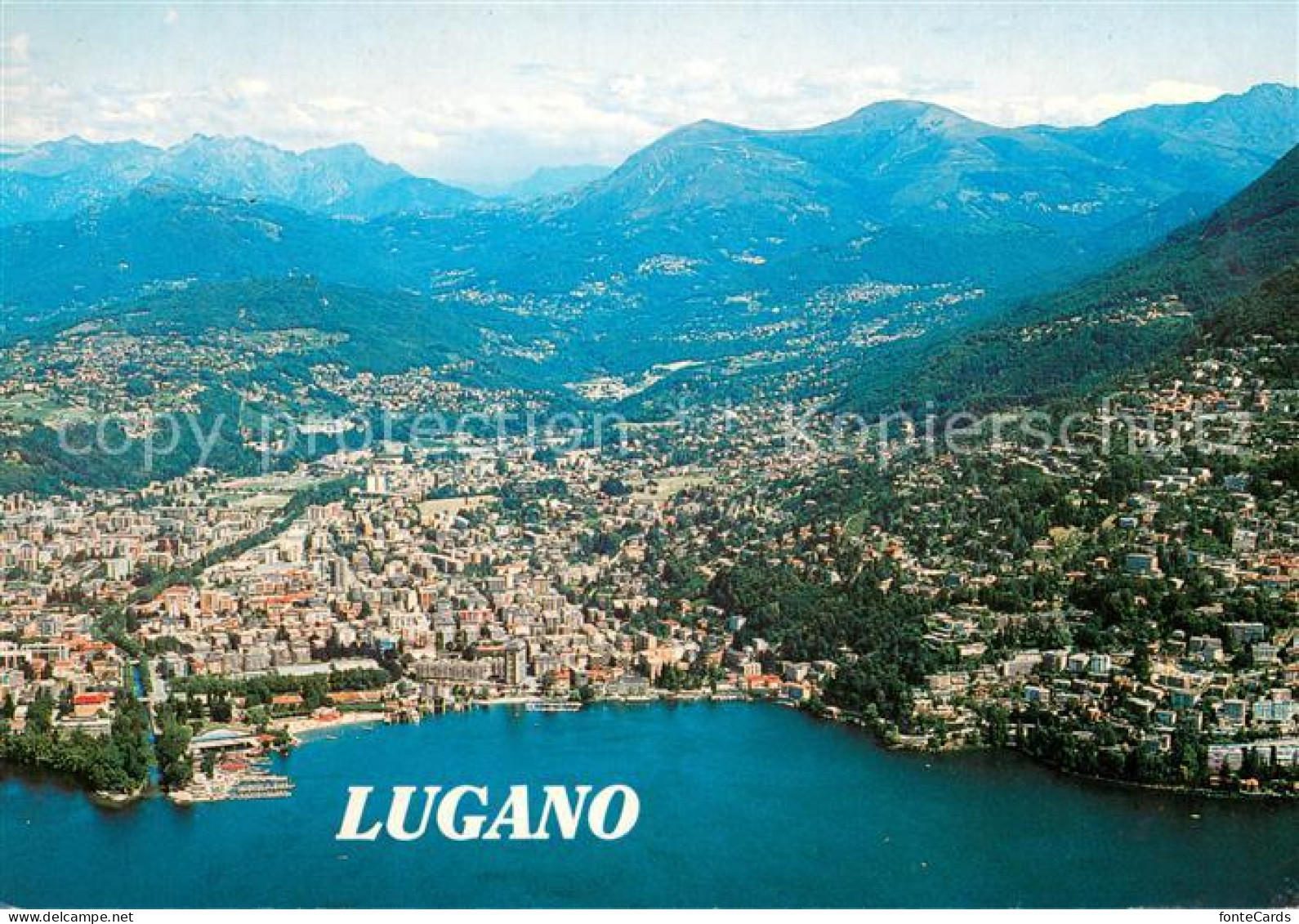 13645430 Lugano Lago Di Lugano Fliegeraufnahme Lugano Lago Di Lugano - Andere & Zonder Classificatie