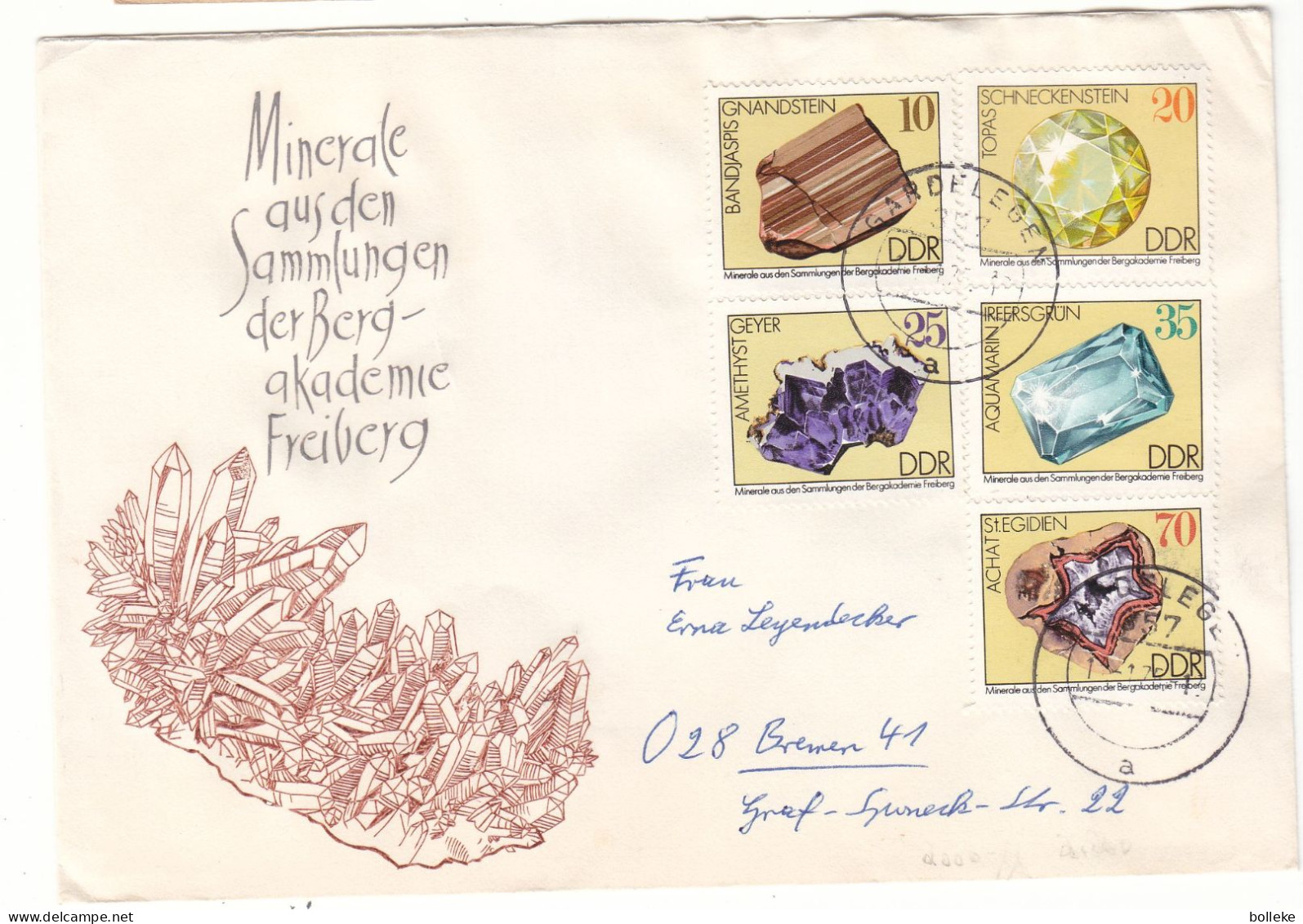 Minéraux - Allemagne - République Démocratique - Lettre De 1976 - Oblit Gardelegen - - Minéraux