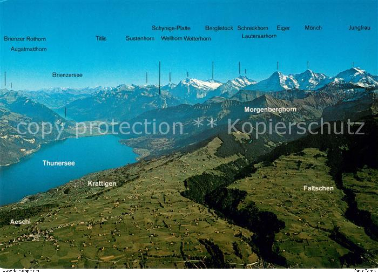 13686482 Krattigen Ausblick Vom Niesen Thunersee Alpenkette Krattigen - Other & Unclassified