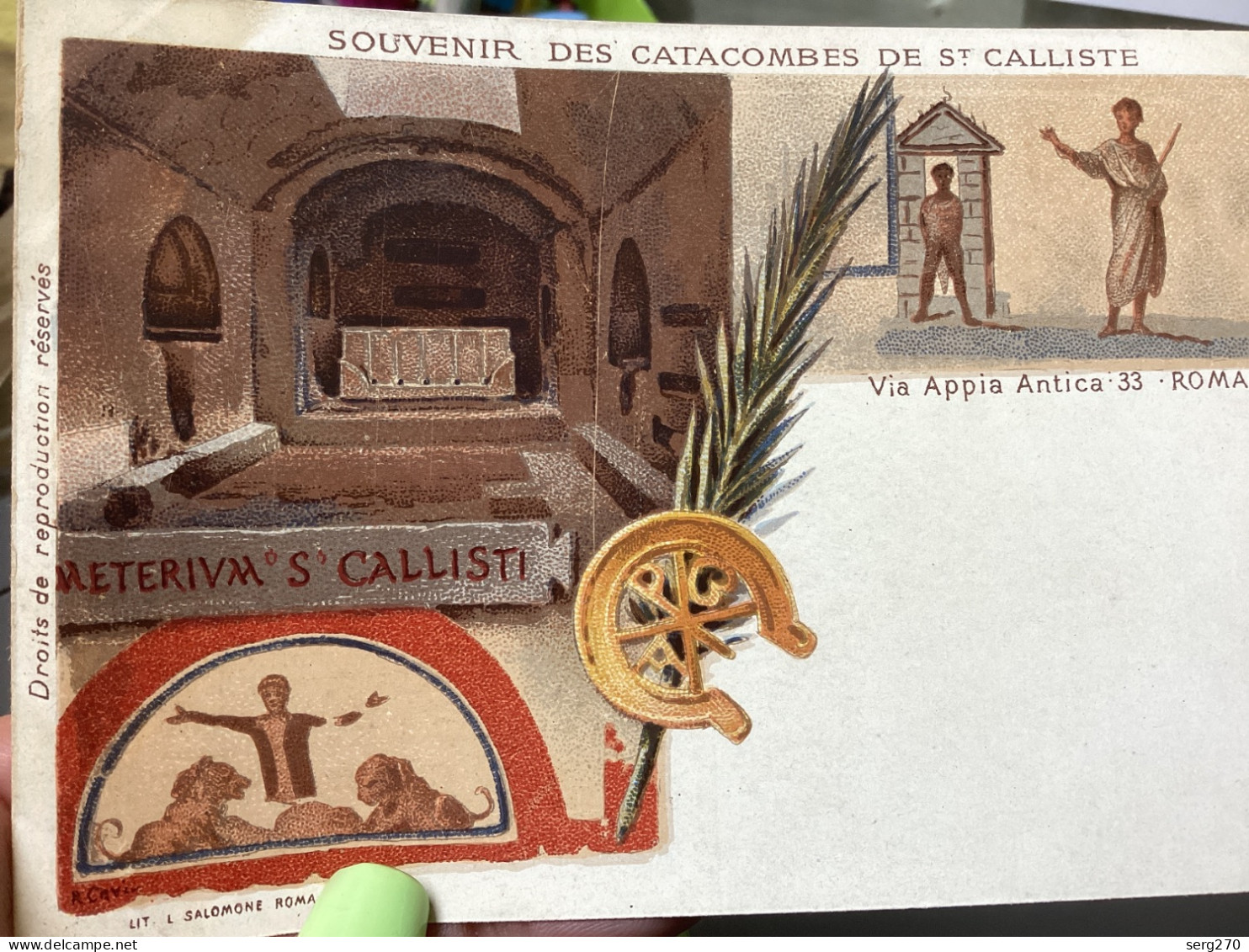 Cp , ITALIE , ROME ,ROMA , Souvenir Des Catacombes De ST CALLISTE - Altri Monumenti, Edifici
