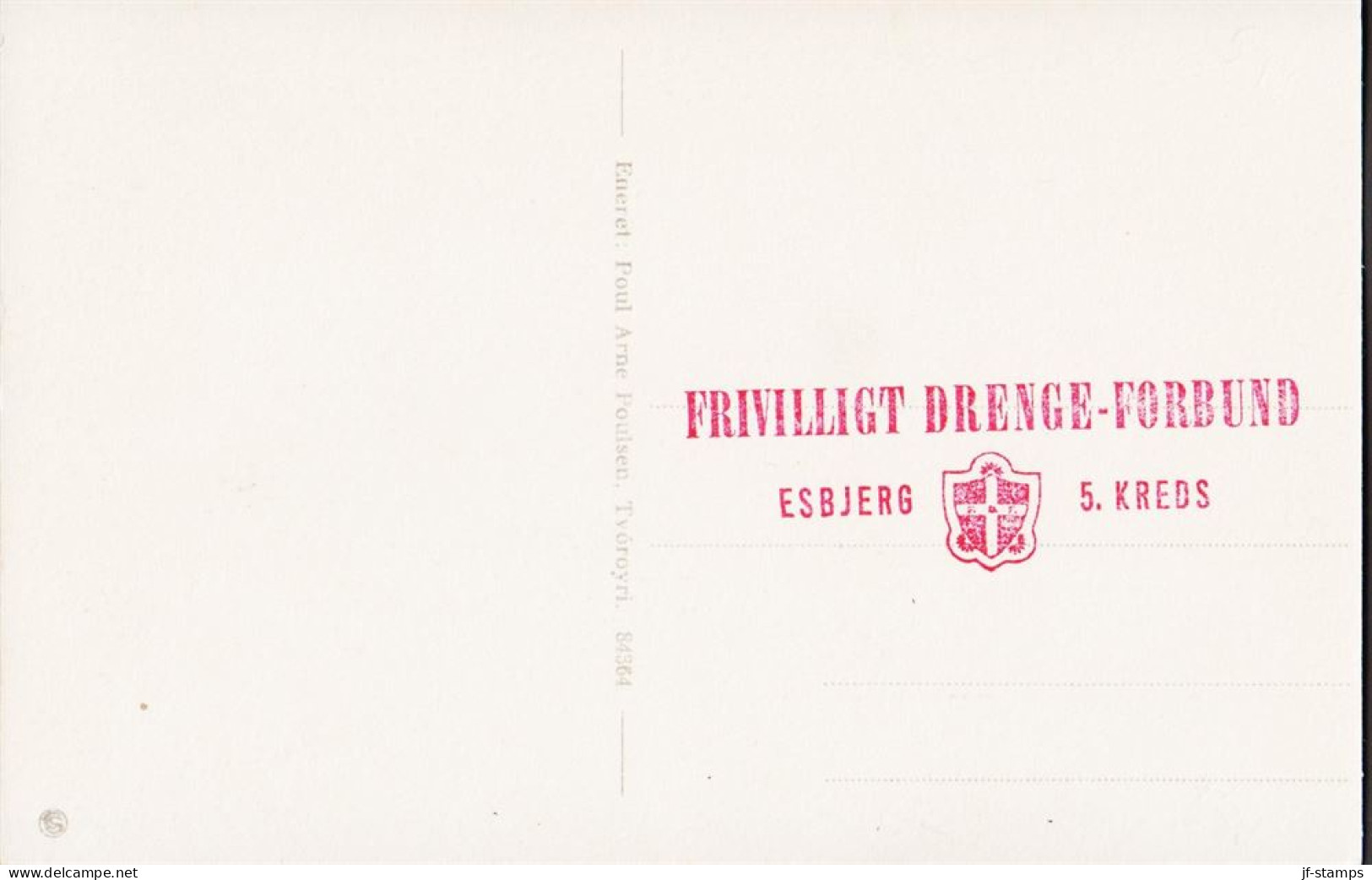 1950. FÆRØERNE. Fine Postcard: Tvöroyri. Reverse Red Cancel FRIVILLIGT DRENGE FORBUND ESBJERG 5. KREDS.  - JF545561 - Féroé (Iles)