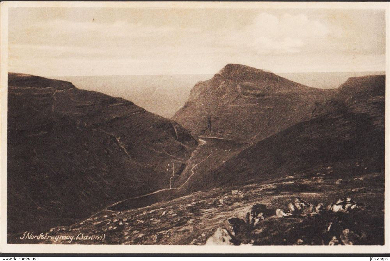 1950. FÆRØERNE. Fine Postcard: Nordstreymoy (Saxum). Reverse Red Cancel FRIVILLIGT DRENGE FORBUND ESBJERG ... - JF545562 - Islas Faeroes