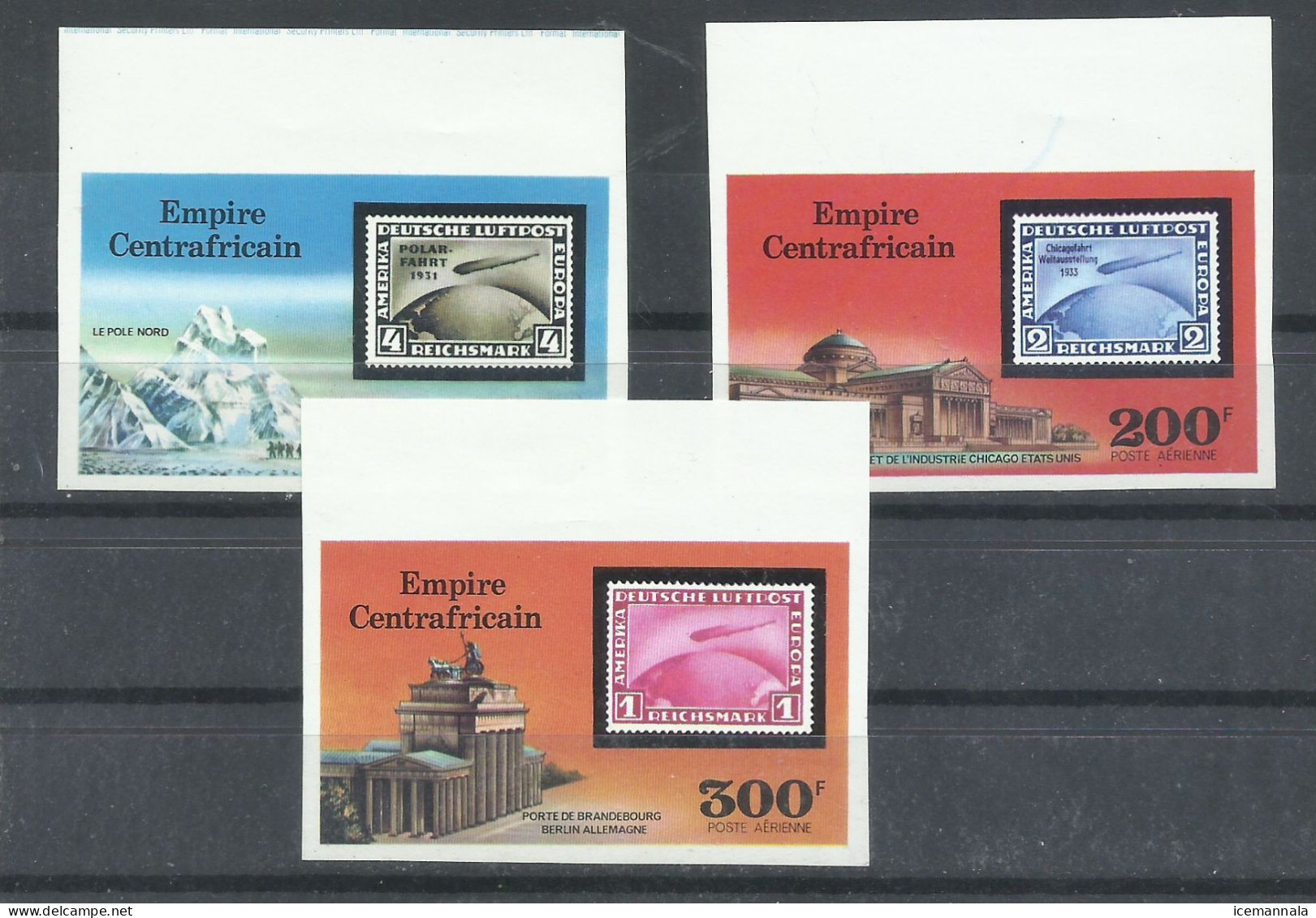 CENTROAFRICANA     YVERT   AEREO   167/69   (SIN DENTAR)  MNH  ** - Zeppelin