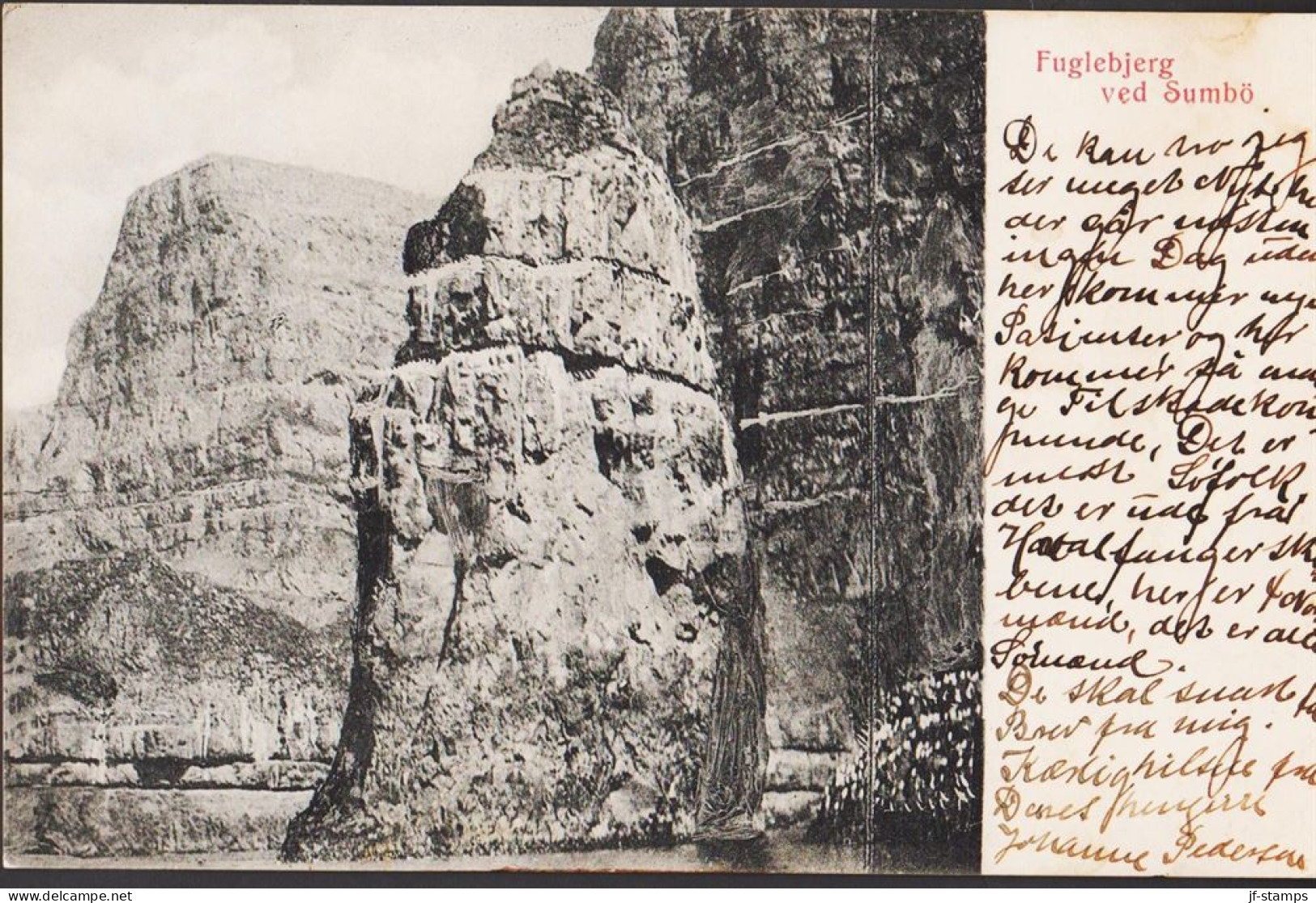 1901. FÆRØERNE. Fine Postcard: Fuglebjerg Ved Sumbö. Dated 22/6 01. Stamp Removed.  - JF545566 - Faroe Islands