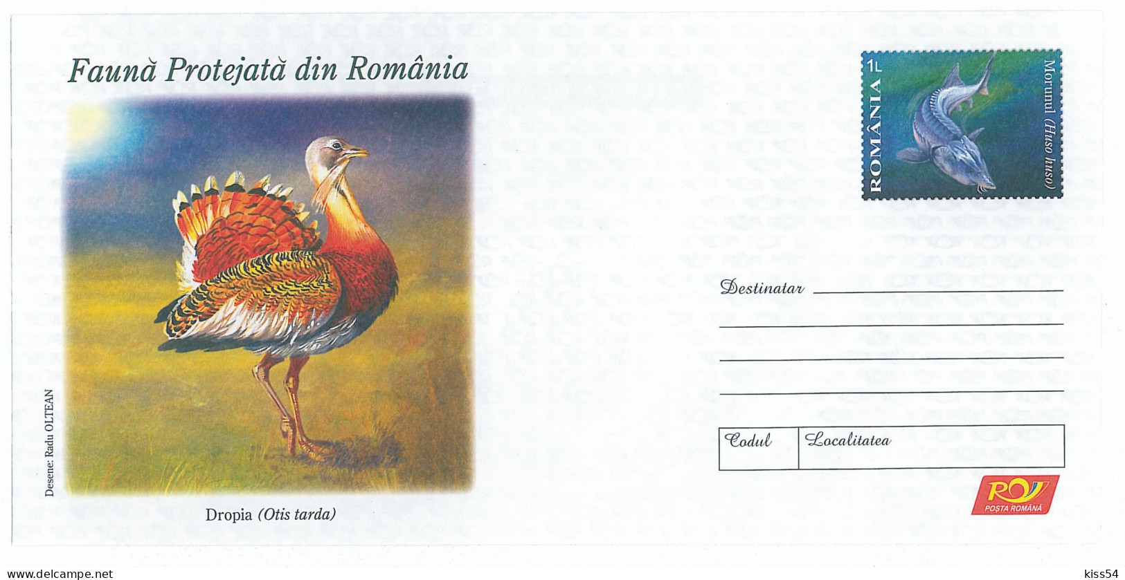 IP 2009 - 34 BUSTARD, STURGEON, Romania - Stationery - Unused - 2009 - Enteros Postales