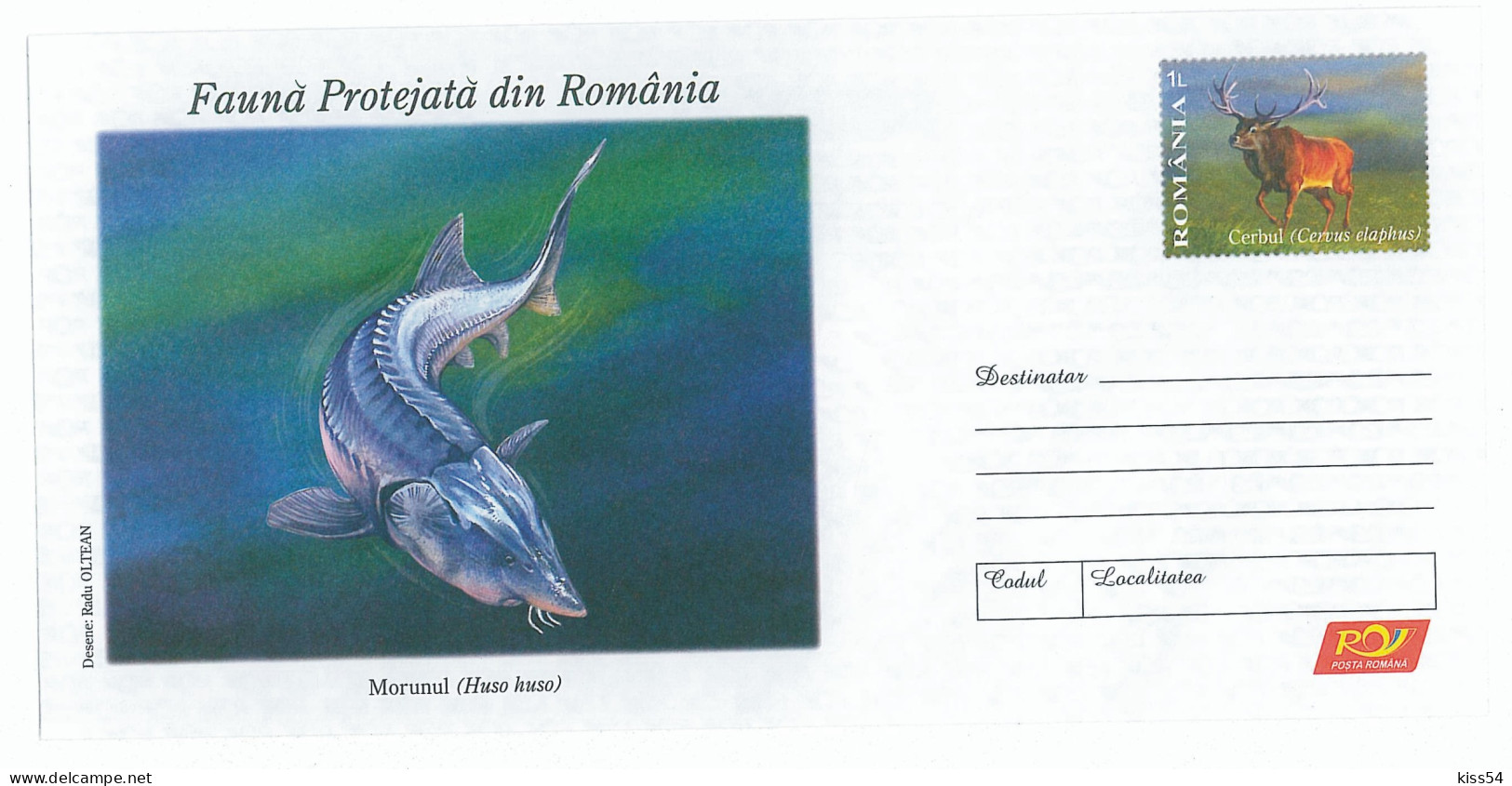 IP 2009 - 36 STURGEON, Romania - Stationery ( Stag In Fixed Stamp ) - Unused - 2009 - Ganzsachen