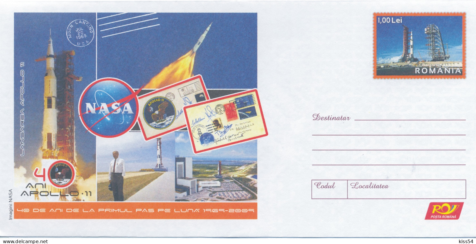 IP 2009 - 30 Cosmos, 40 YEARS SINCE DE FIRST STEP ON THE MOON - Stationery - Unused - 2009 - Postal Stationery