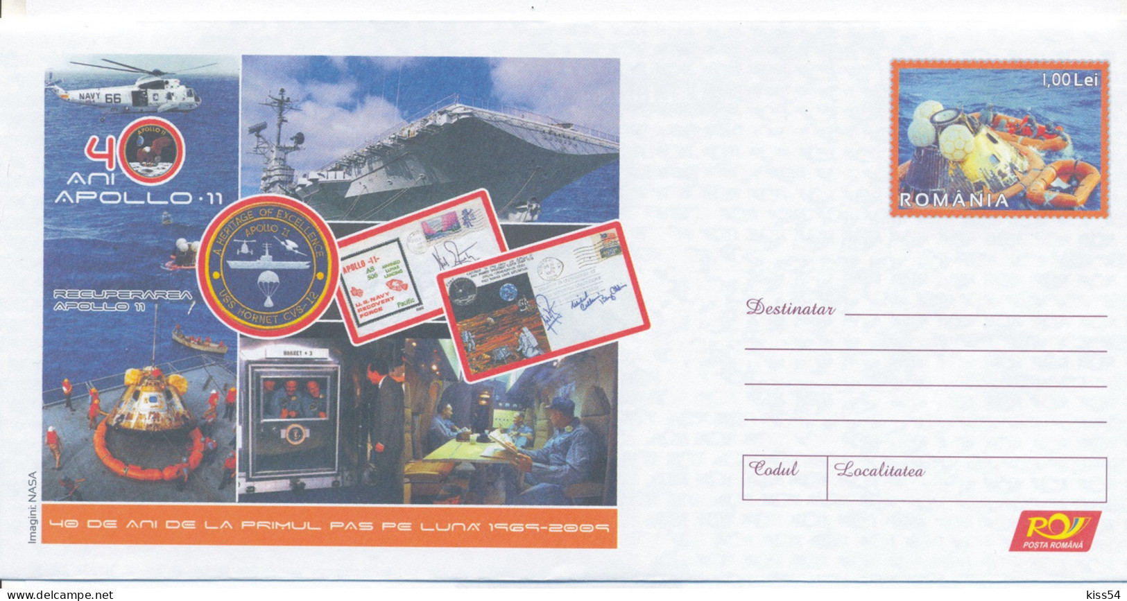 IP 2009 - 29 - 40 Years Of Apollo 11, Romania - Stationery - Unused - 2009 - Interi Postali