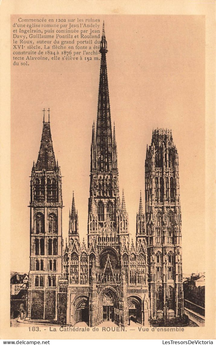 FRANCE - Rouen - Vue D'ensemble De La Cathédrale - Carte Postale Ancienne - Rouen