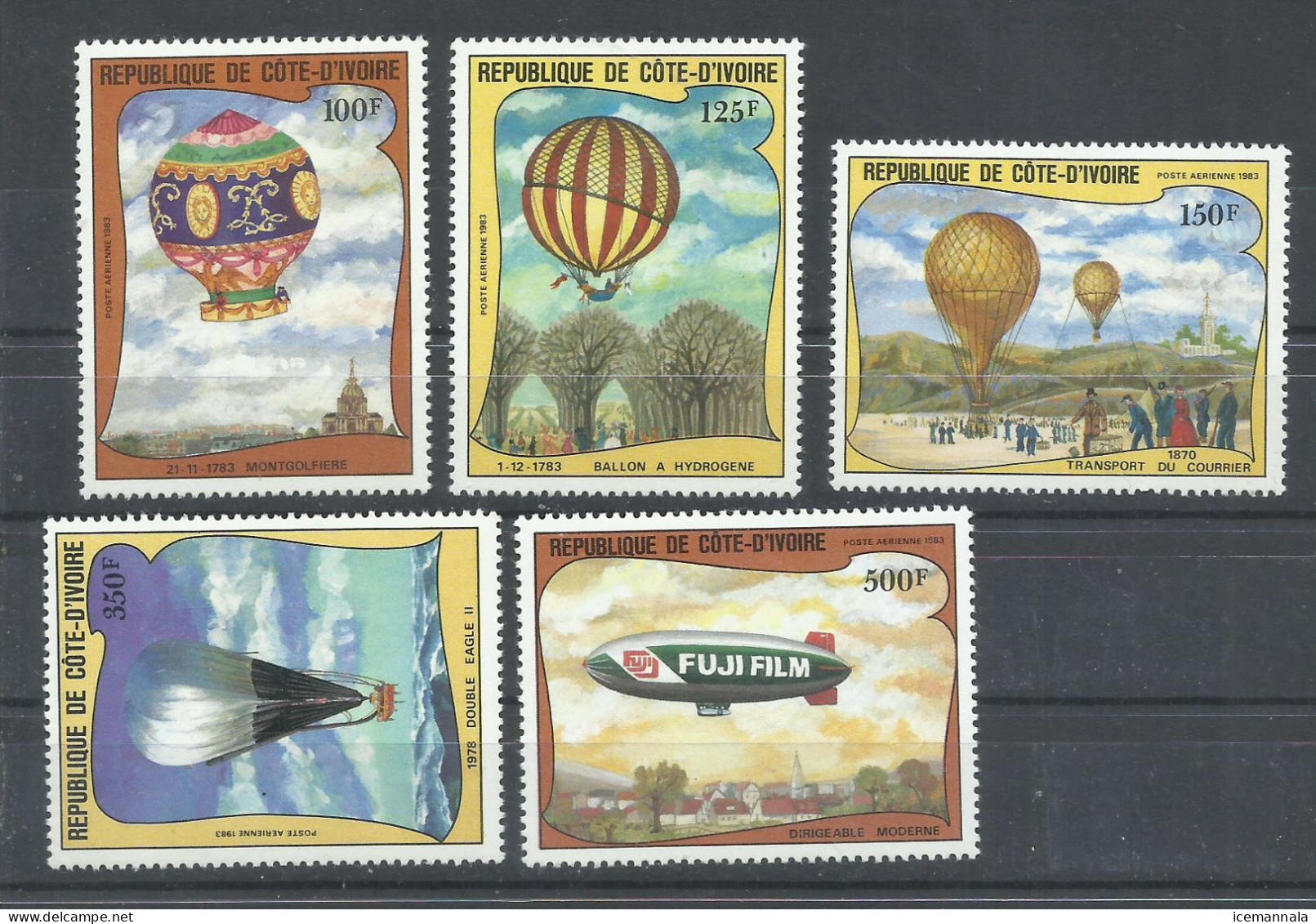 COTE  D IVORE    YVERT   AEREO   77/81  MNH  ** - Zeppelins