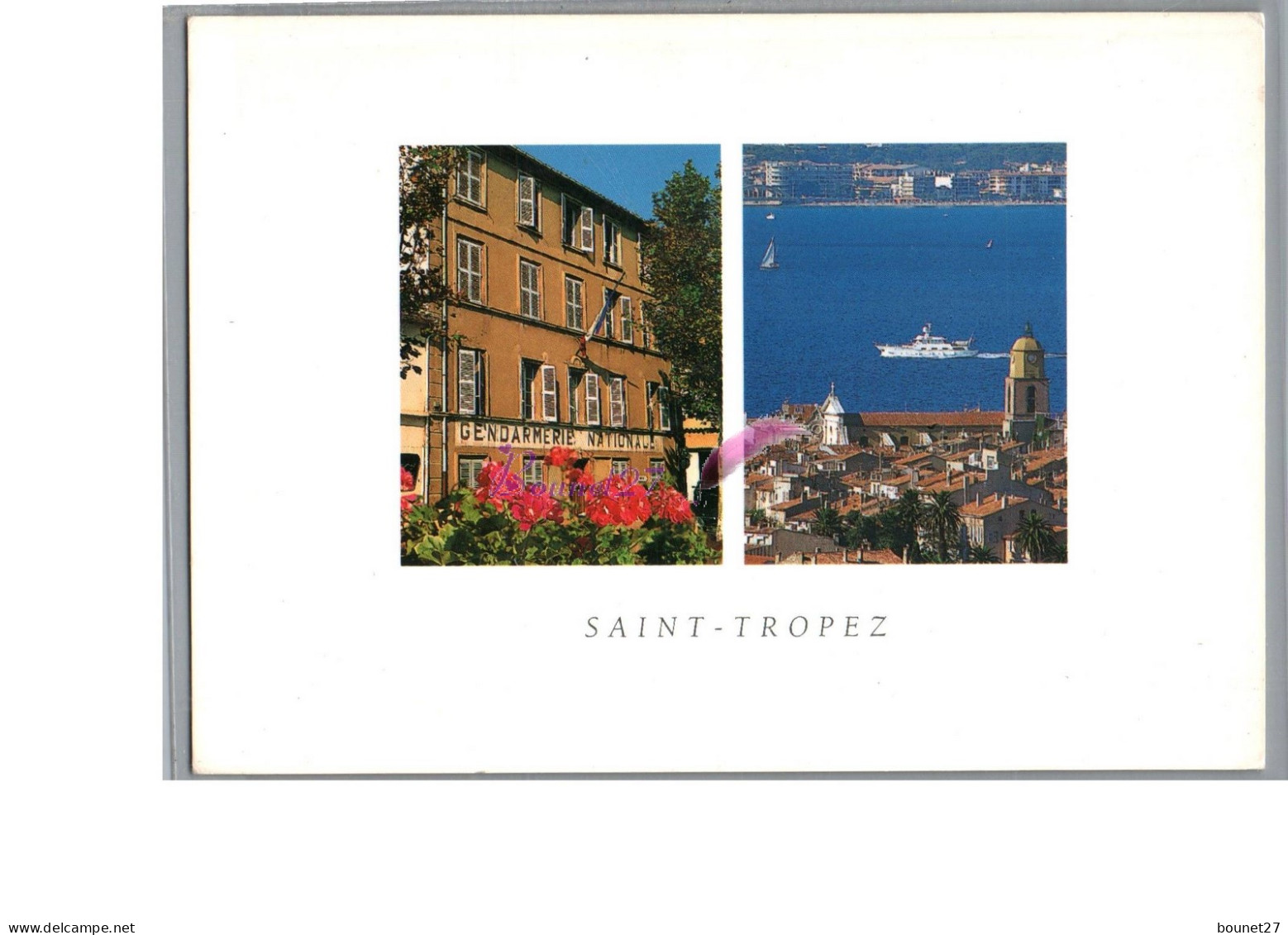 SAINT TROPEZ 83 - Vue Sur La Gendarmerie Nationale Et Vue Generale Ville Bateau  - Saint-Tropez