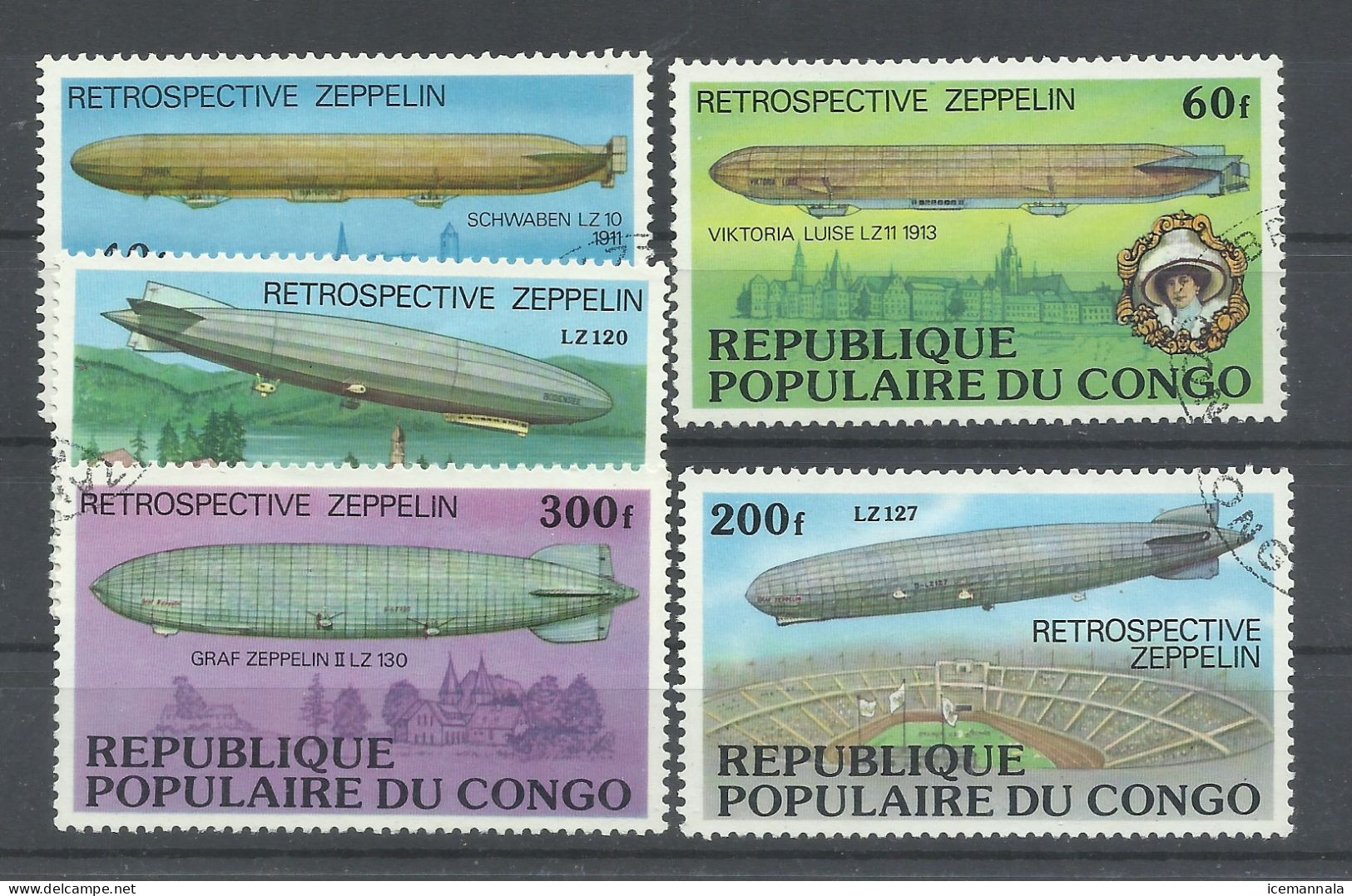 CONGO  YVERT  458/62 - Zeppelines