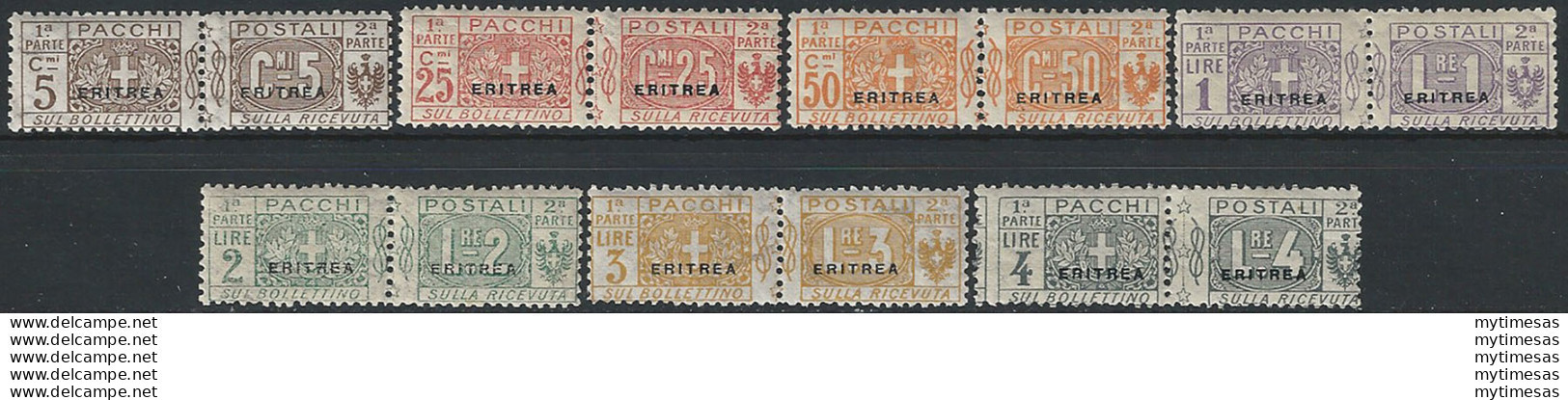 1916 Eritrea Pacchi Postali 7v. MNH Sassone N. 1+3/8 - Other & Unclassified