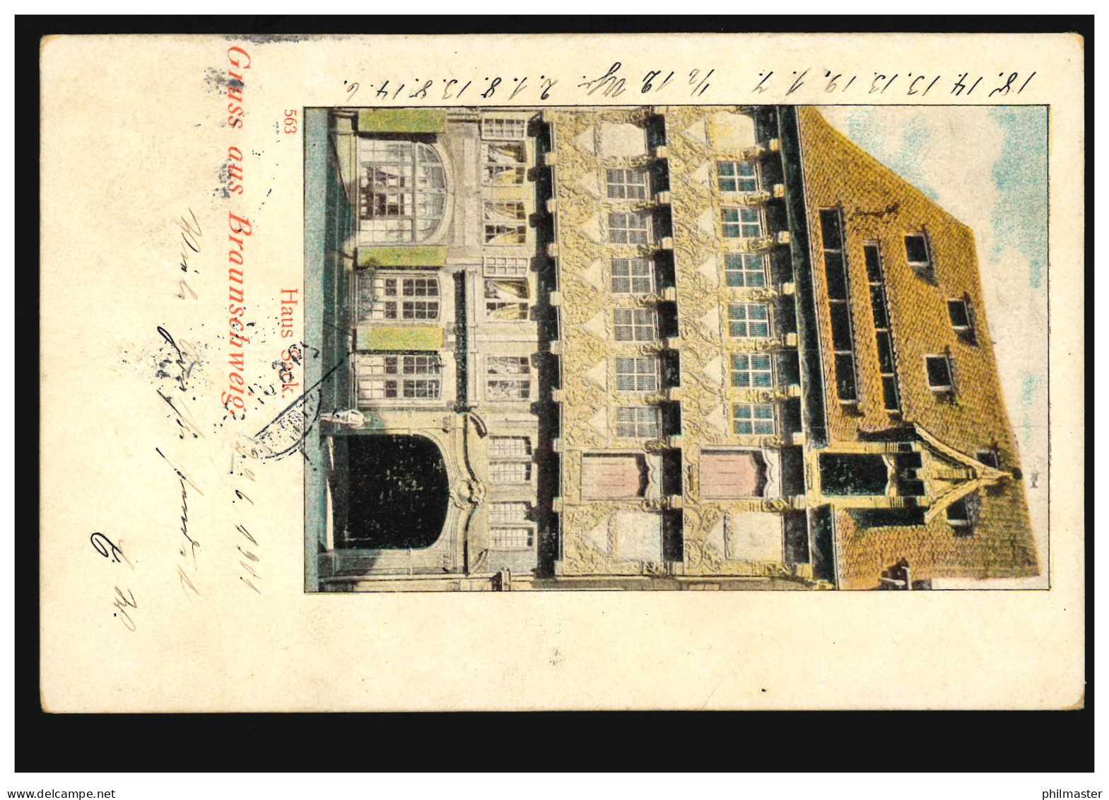 AK Gruß Aus Braunschweig: Haus Sack, Orts-Postkarte 29.6.1901 - Autres & Non Classés
